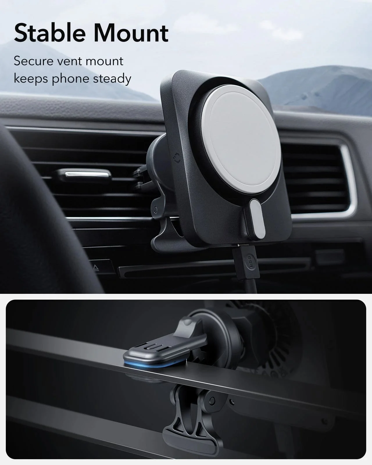 15W Car Charger with MagSafe + CryoBoost - Cool Grey - Image 10