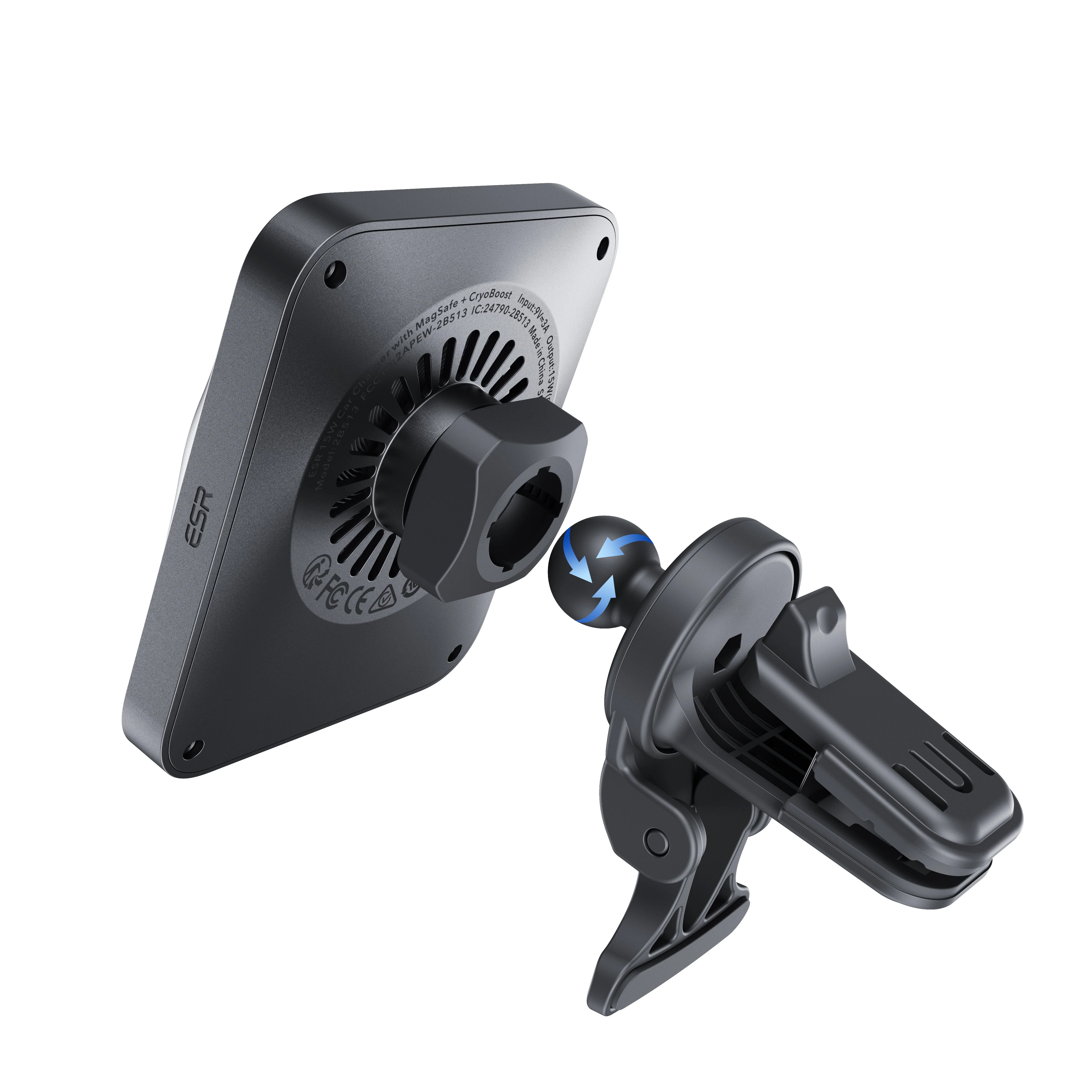 15W Car Charger with MagSafe + CryoBoost - Cool Grey - Image 3