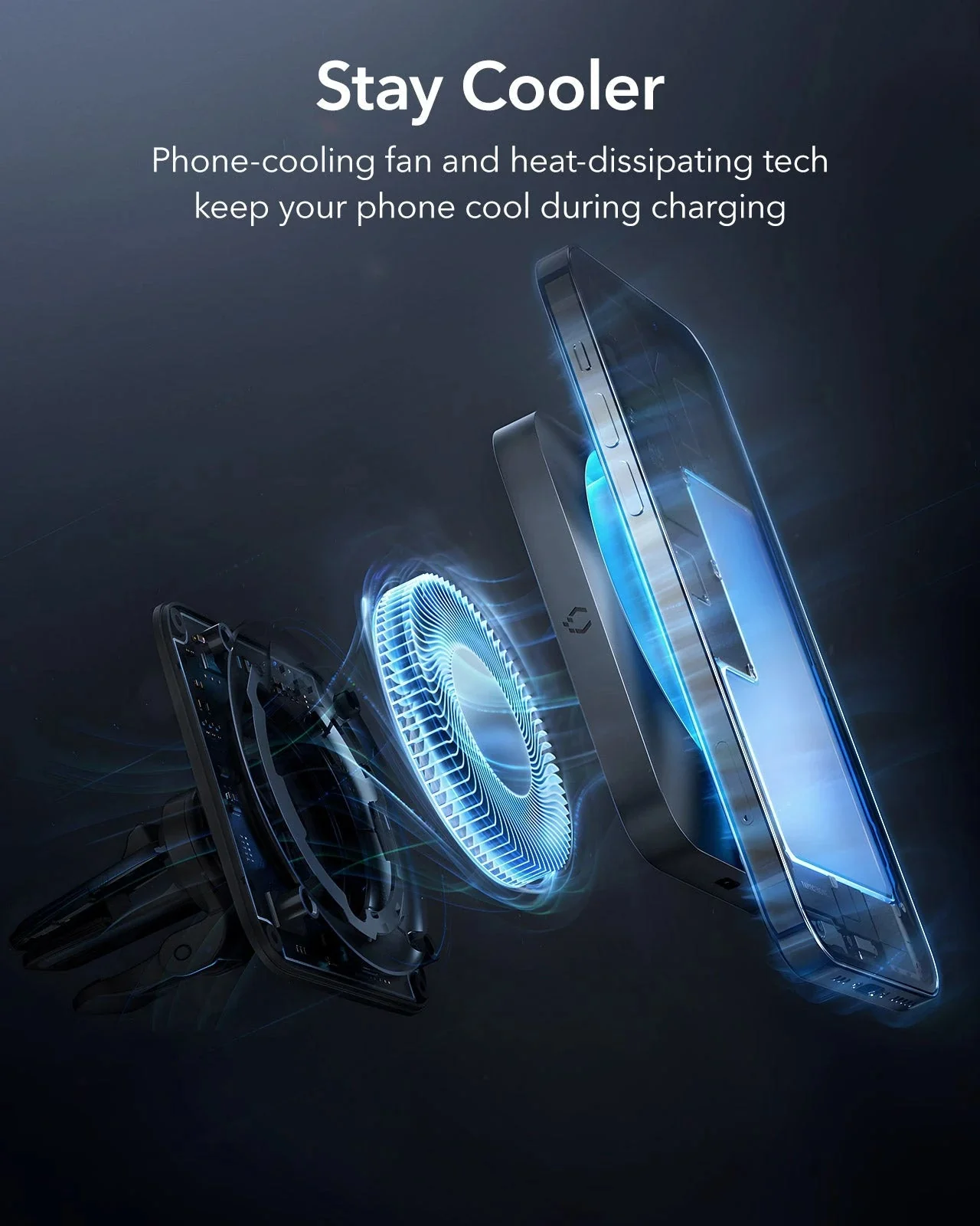 15W Car Charger with MagSafe + CryoBoost - Cool Grey - Image 8