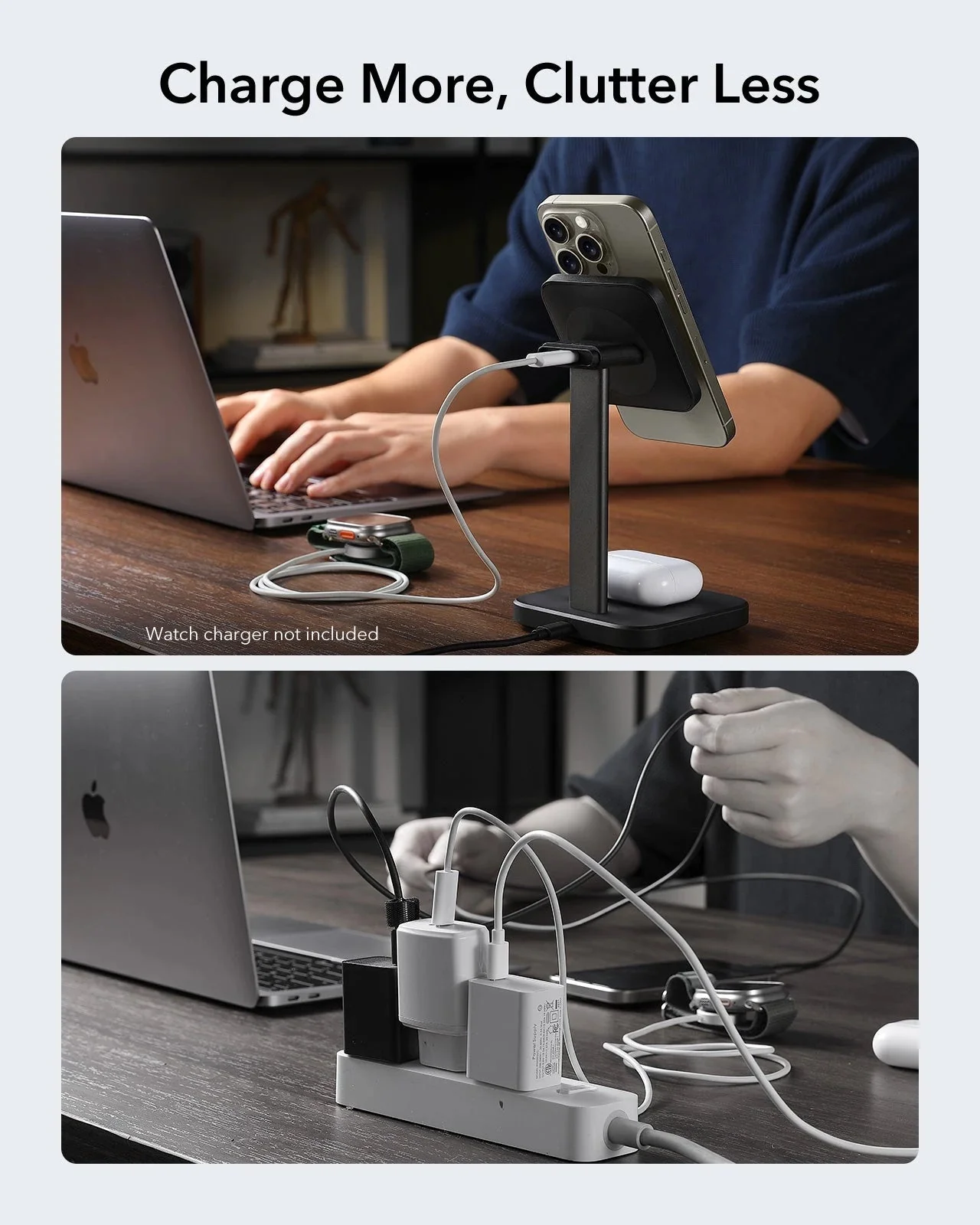 2-in-1 Watch Wireless Charging Set (HaloLock) - White - AU PLUG - Image 14