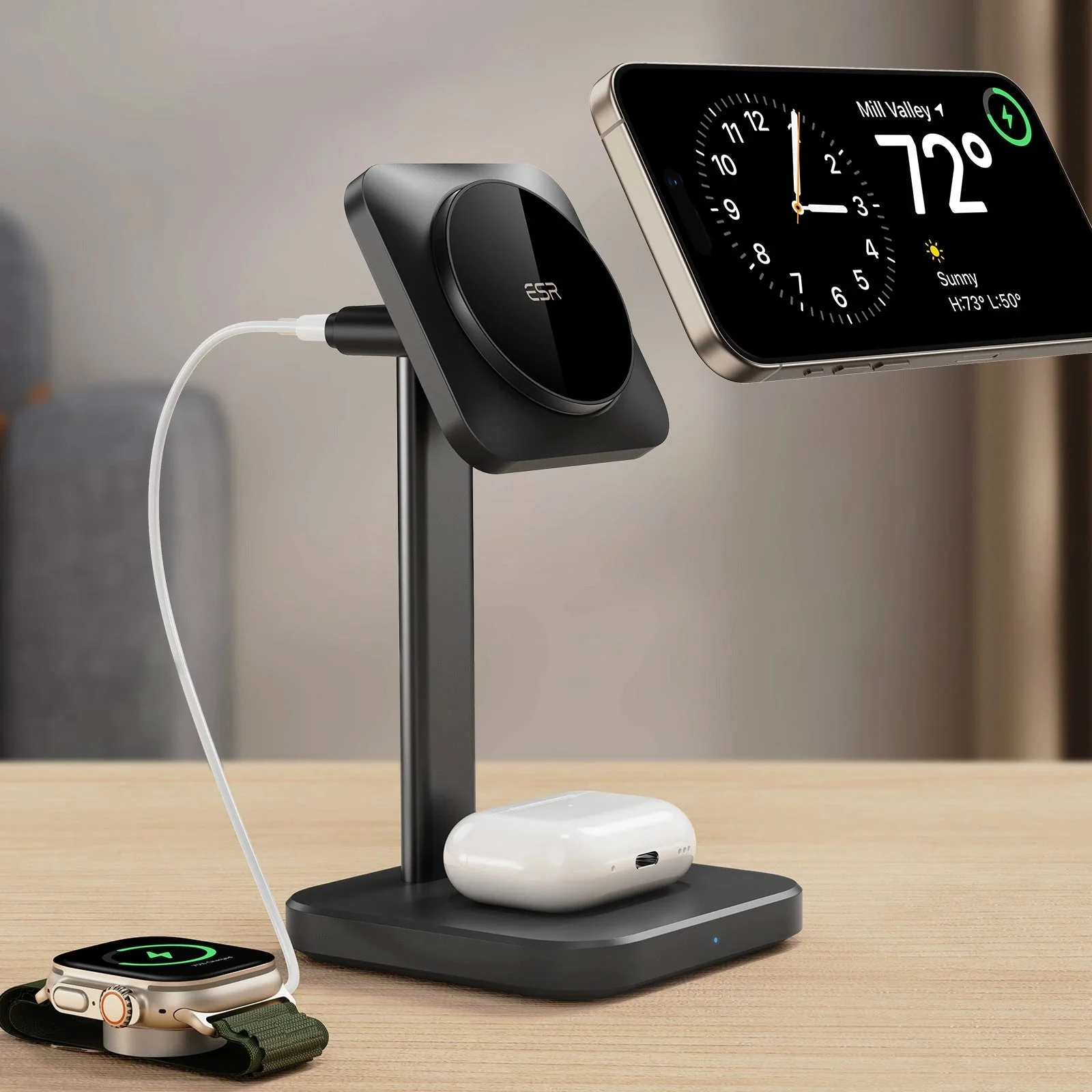 2-in-1 Watch Wireless Charging Set (HaloLock) - White - AU PLUG - Image 3