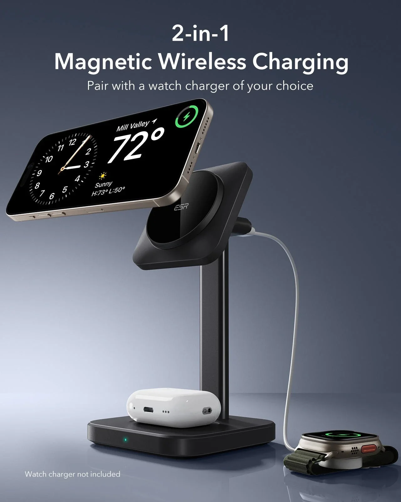 2-in-1 Watch Wireless Charging Set (HaloLock) - White - AU PLUG - Image 8