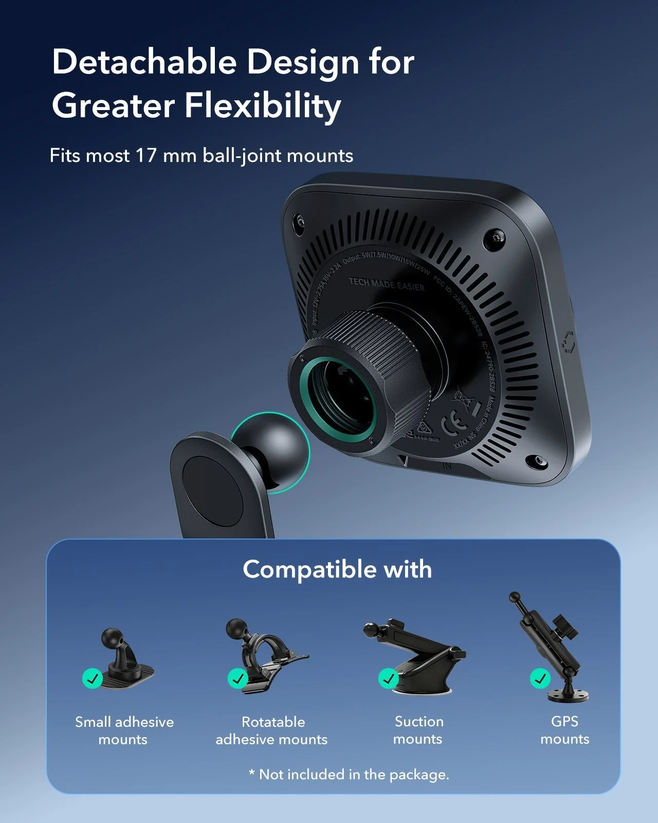 25W CryoBoost 3-in-1 Magnetic Charger (Qi2) and Car Charger (Air Vent) Bundle - US Plug–Black - Image 19
