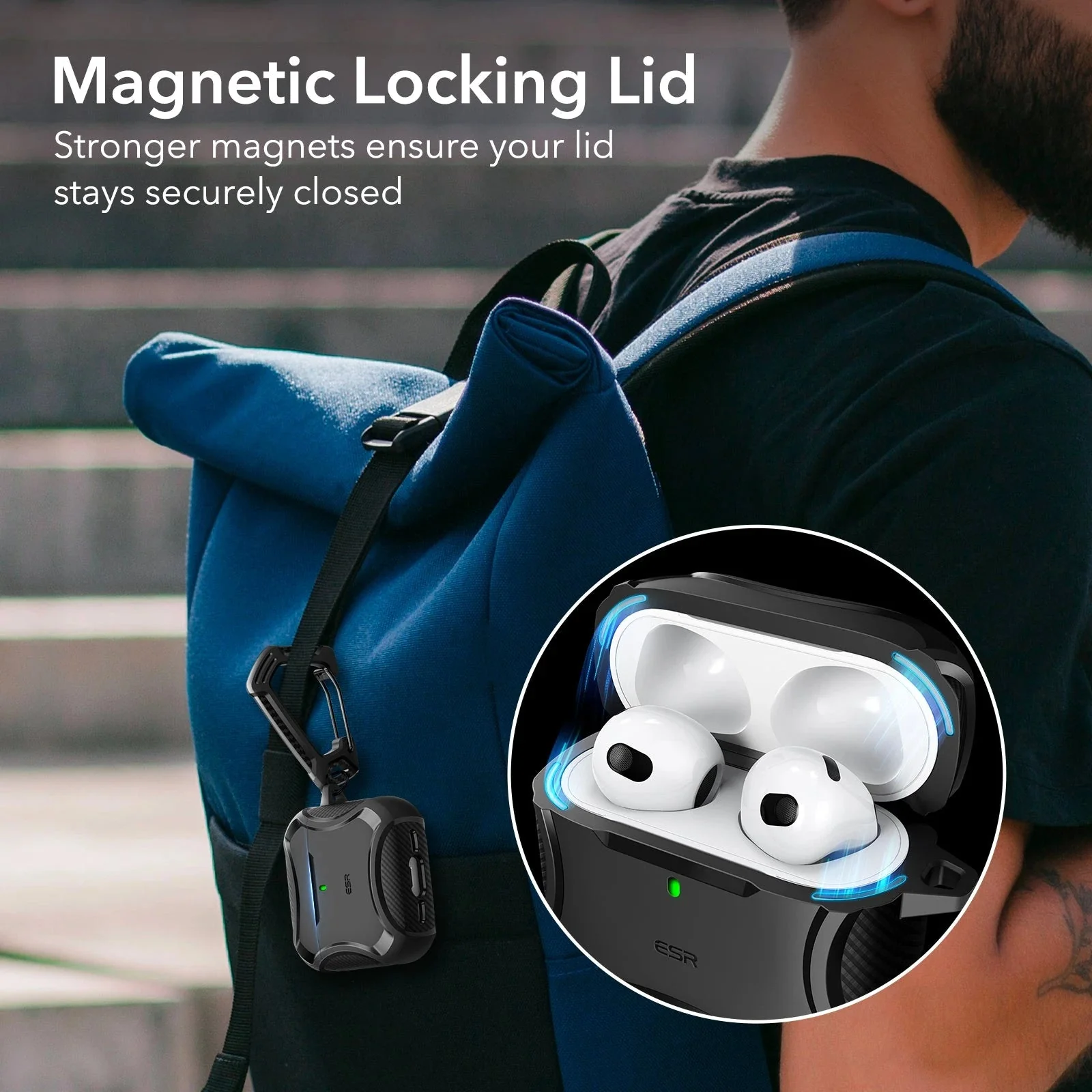 AirPods 4 Cyber Tough Case (HaloLock) - Forest Green - Image 3