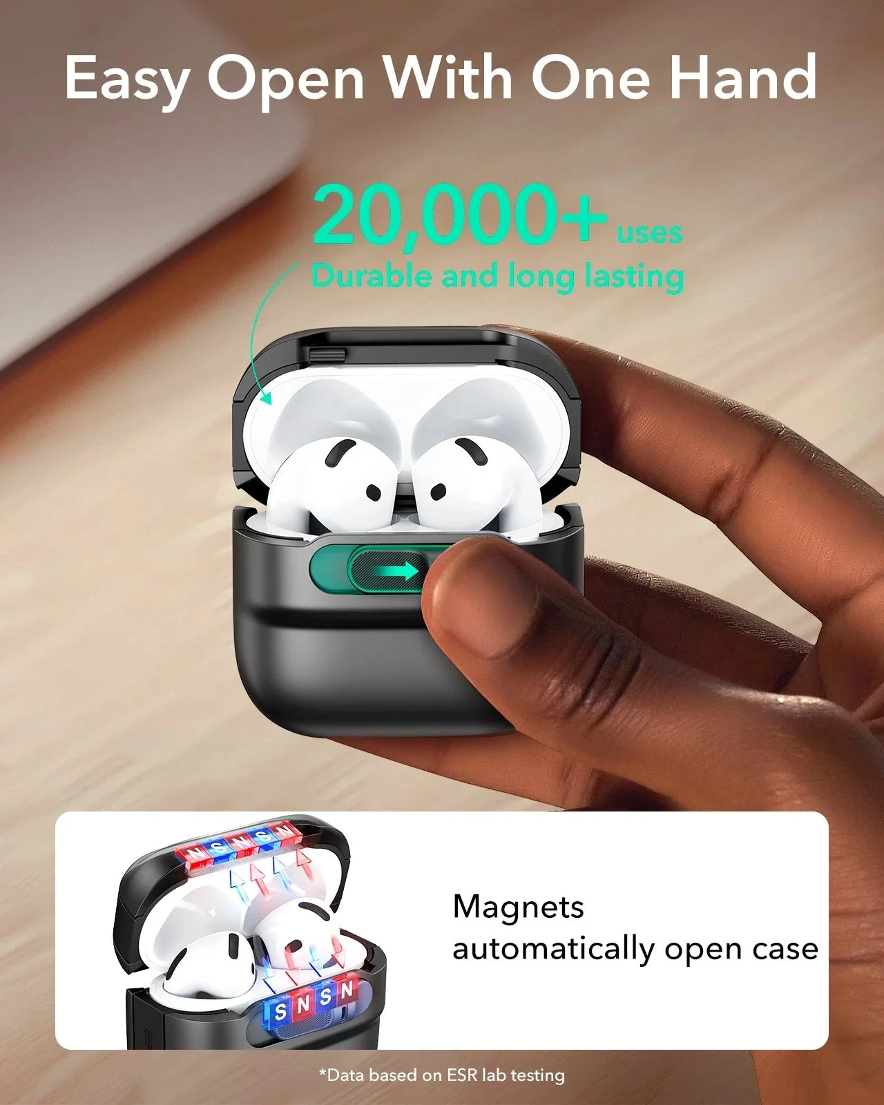 AirPods 4 Pulse FlickLock Case (HaloLock) - Black - Image 5
