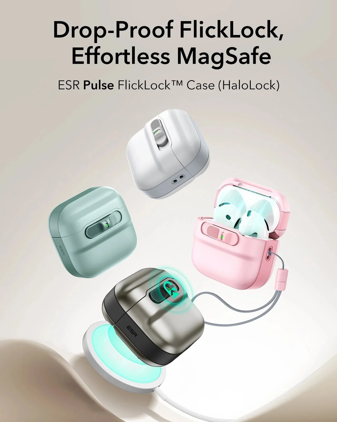 AirPods 4 Pulse FlickLock Case (HaloLock) - Pink - Image 3