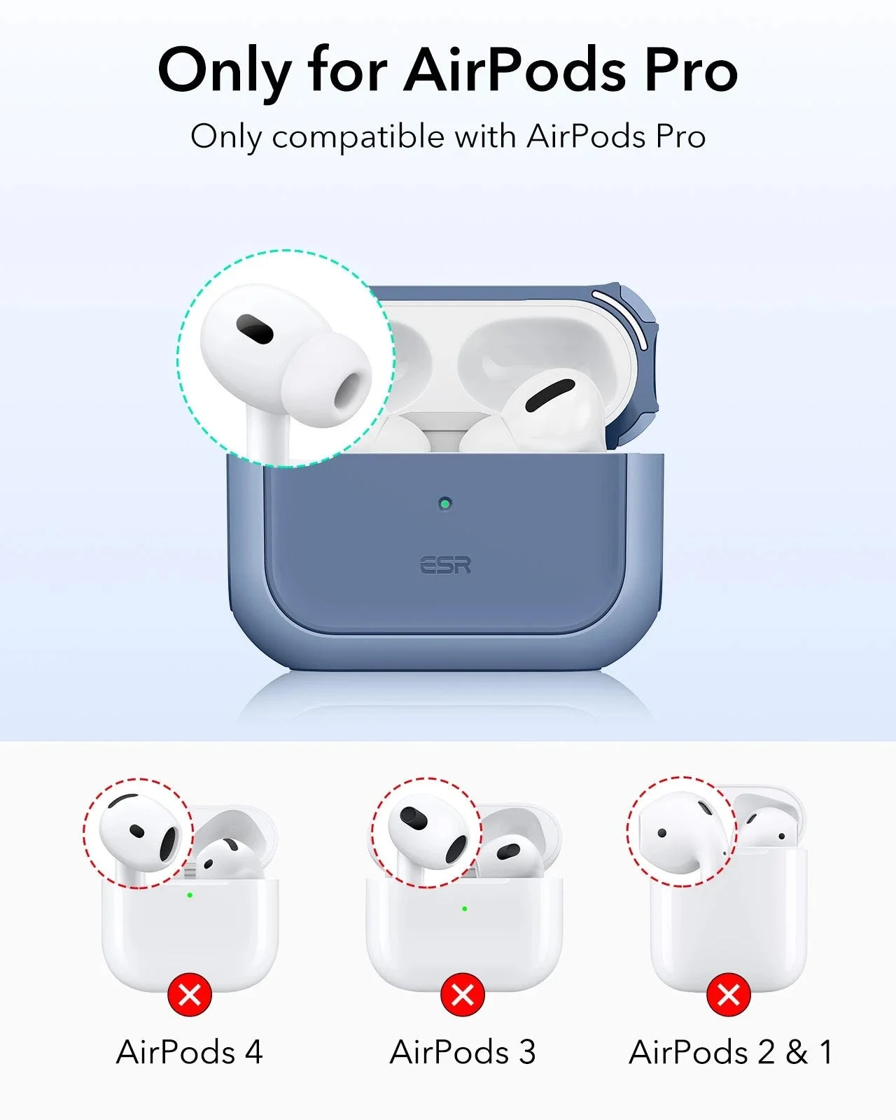 AirPods Pro (2023/2022/2019) Orbit Hybrid Case (HaloLock) - Dark Blue - Image 2