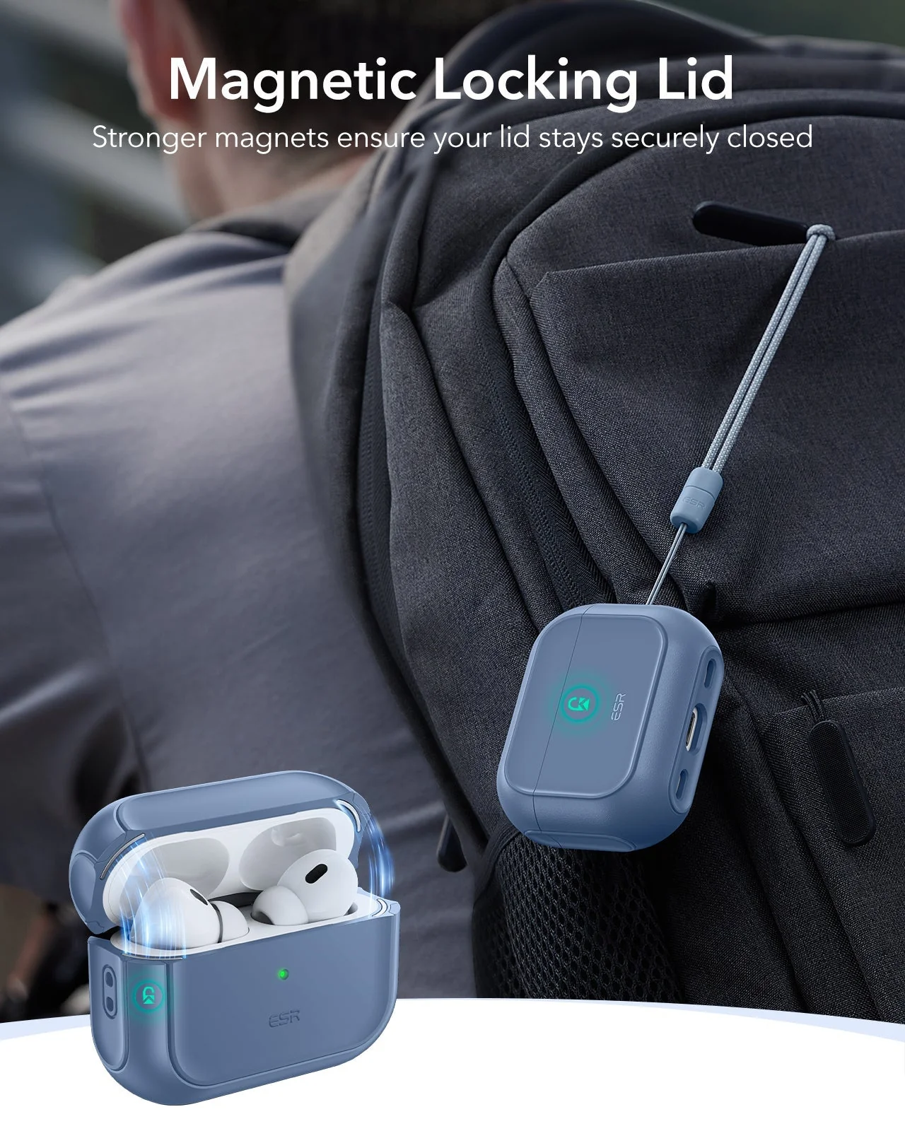 AirPods Pro (2023/2022/2019) Orbit Hybrid Case (HaloLock) - Dark Blue - Image 4