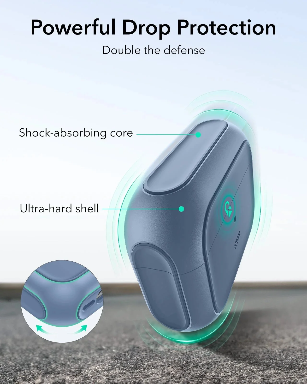 AirPods Pro (2023/2022/2019) Orbit Hybrid Case (HaloLock) - Dark Blue - Image 6