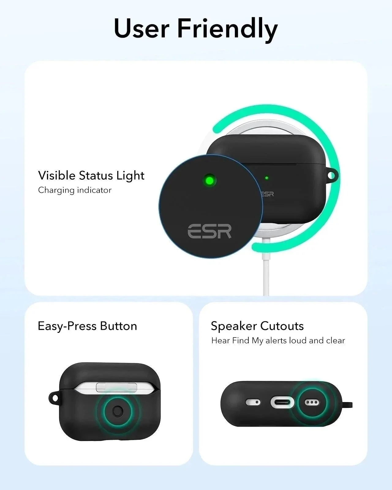 AirPods Pro (2023/2022/2019) Cloud Soft Case - Black - Image 8