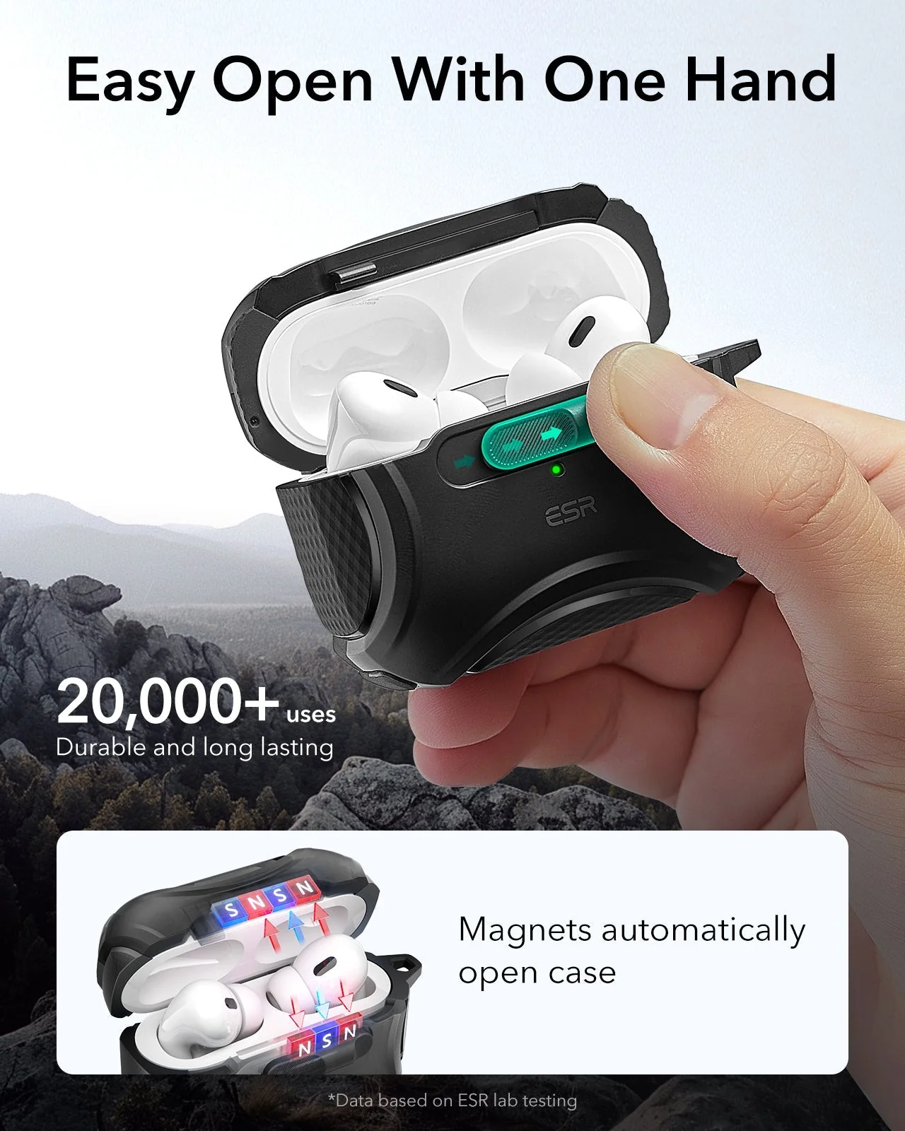 AirPods Pro (2023/2022/2019) Cyber FlickLock Case (HaloLock) - Silver - Image 4
