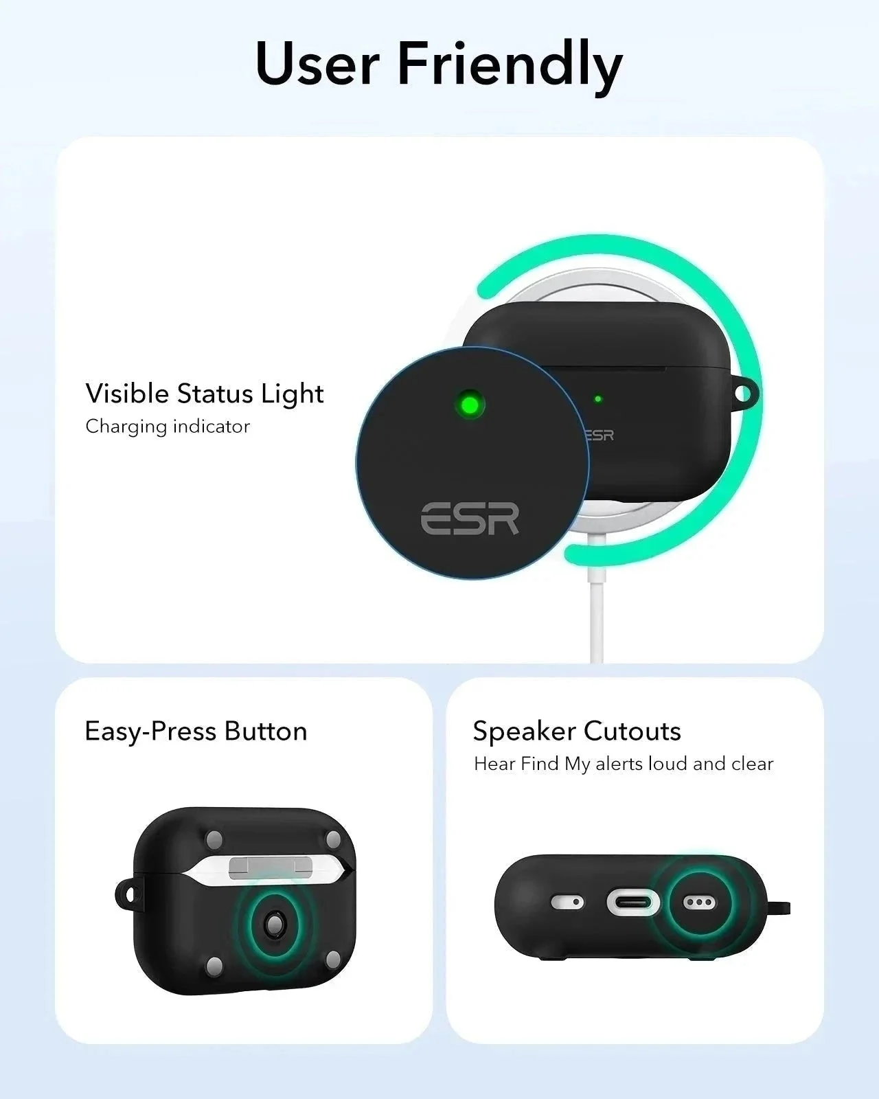 AirPods Pro (2023/2022/2019) Cloud Soft Case (HaloLock) - Green - Image 9
