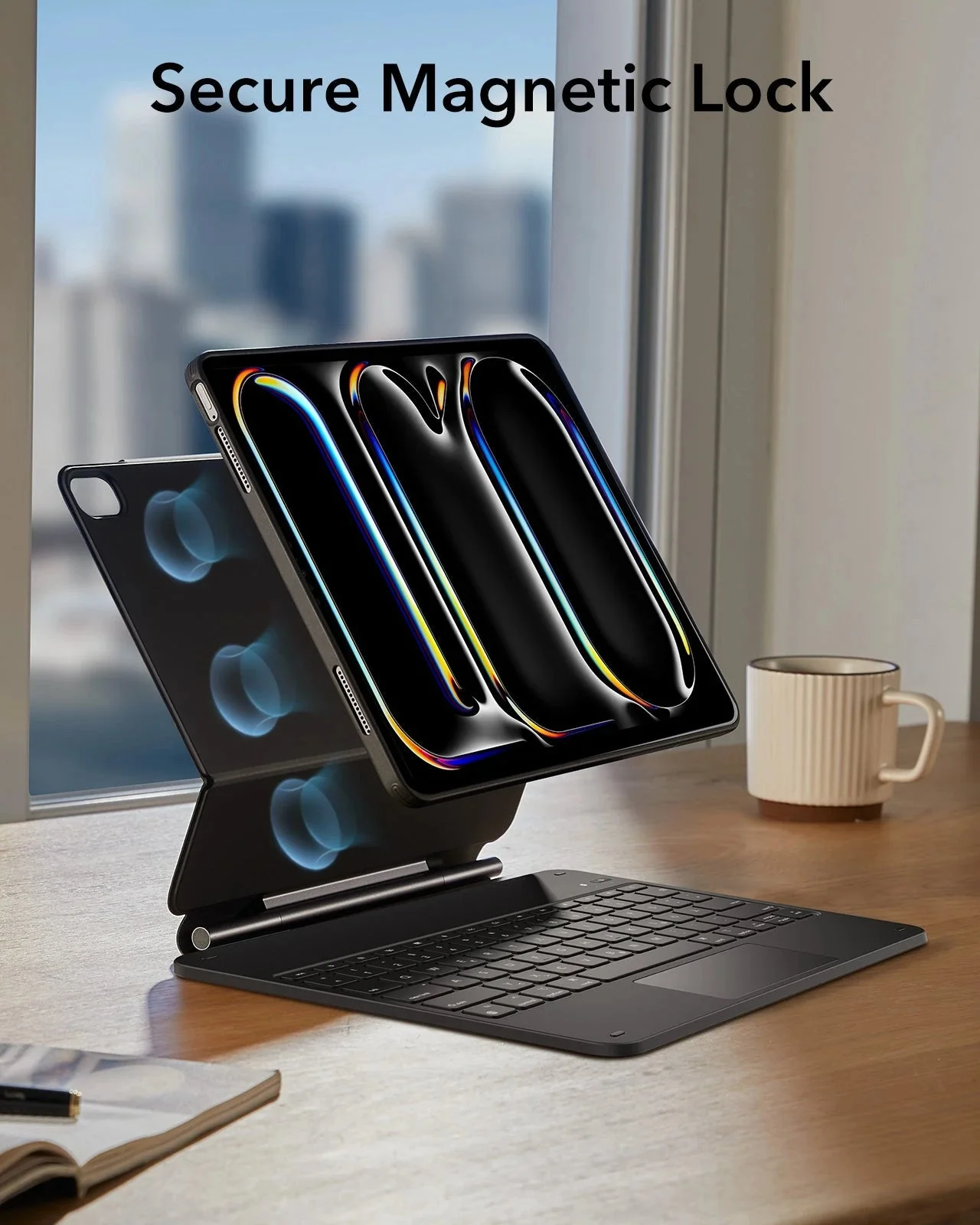 iPad Pro 13'' (2025) Rebound magnetische Tastaturhülle 360 Pencil Bundle - DE Layout-Anthrazit - Image 7
