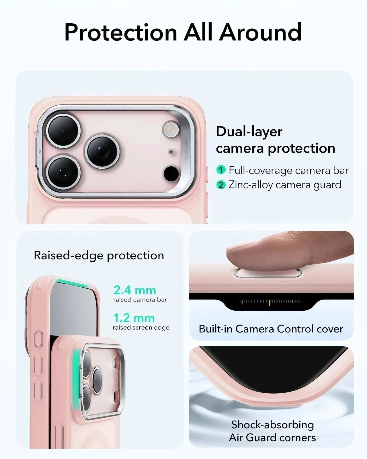 iPhone 17 Pro Max Classic Hybrid Magnetic Case (Camera Control, Stash Stand) - Frosted Bubblegum Pink - Image 4