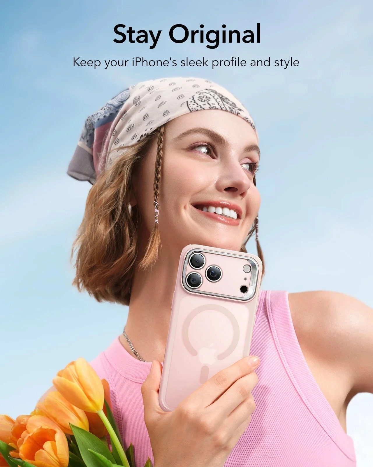 iPhone 17 Pro Max Classic Hybrid Magnetic Case (Camera Control, Stash Stand) - Frosted Bubblegum Pink - Image 8