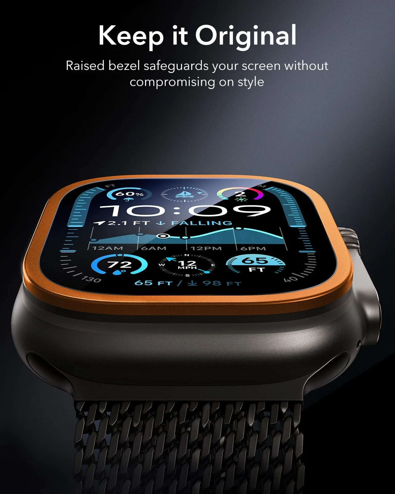 Apple Watch Ultra 3 Armorite Screen Protector - Titanium / Orange - Image 5