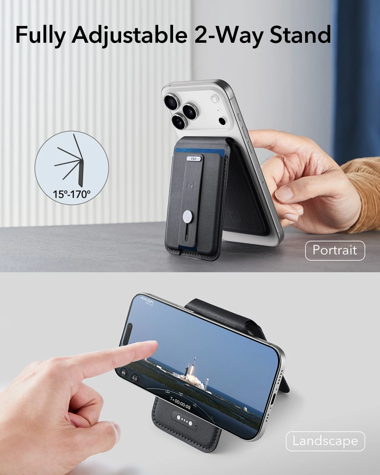 25W CryoBoost Foldable 3-in-1 Magnetic Charger and Wallet Stand Bundle - US Plug-Black - Image 13