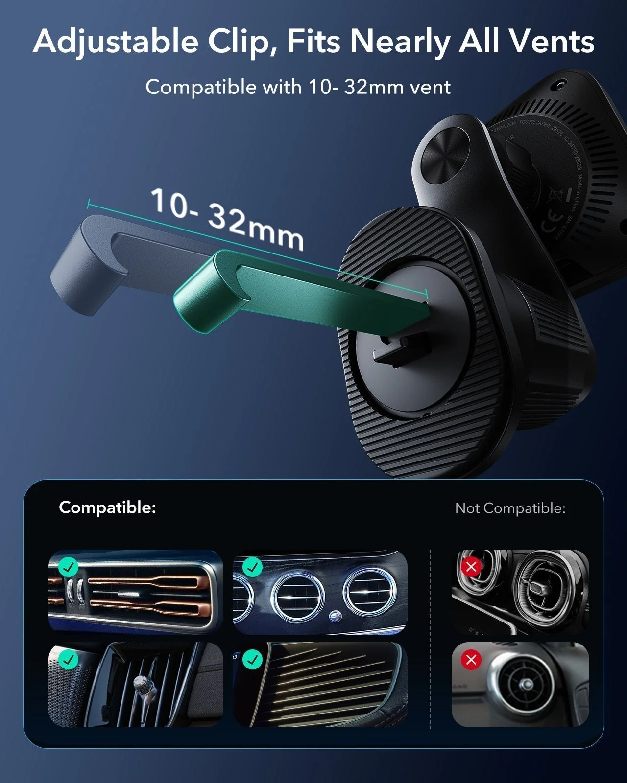 25W CryoBoost Foldable 3-in-1 Magnetic Charger and Car Charger (Air Vent) Bundle– EU Plug-Black - Image 17