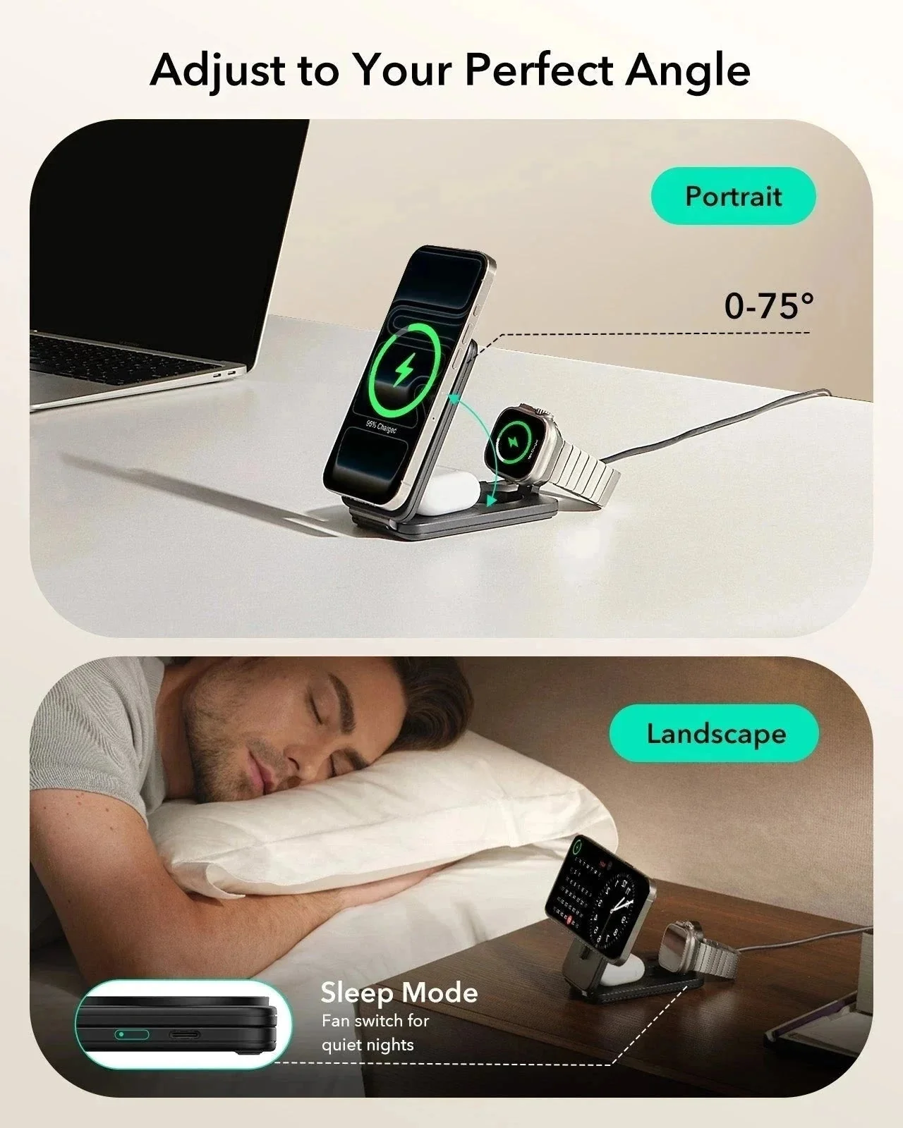 25W CryoBoost Foldable 3-in-1 Magnetic Charger and AirPods Pro 3 Pulse FlickLock Case Bundle – EU Plug-Black - Image 9