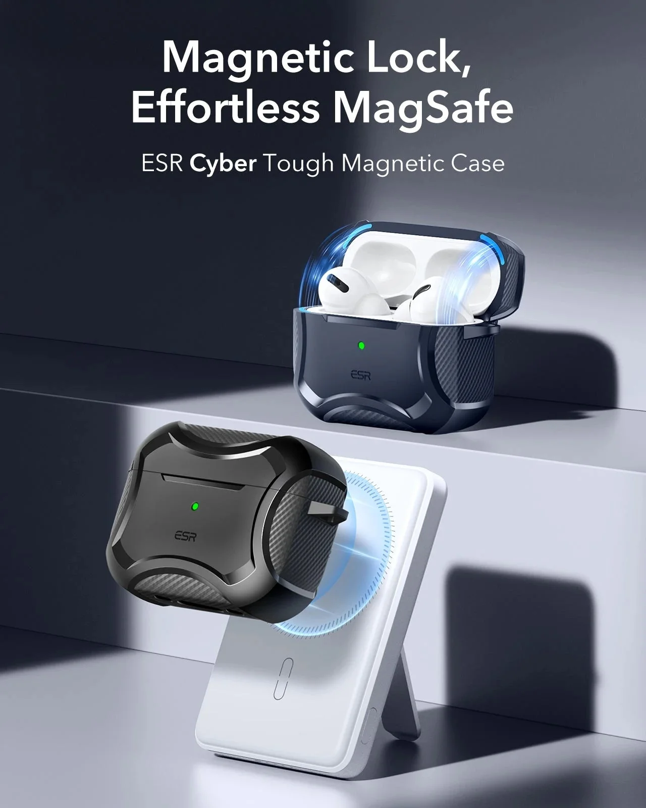 AirPods Pro 3 Cyber Tough Magnetic Case - Black - Image 3