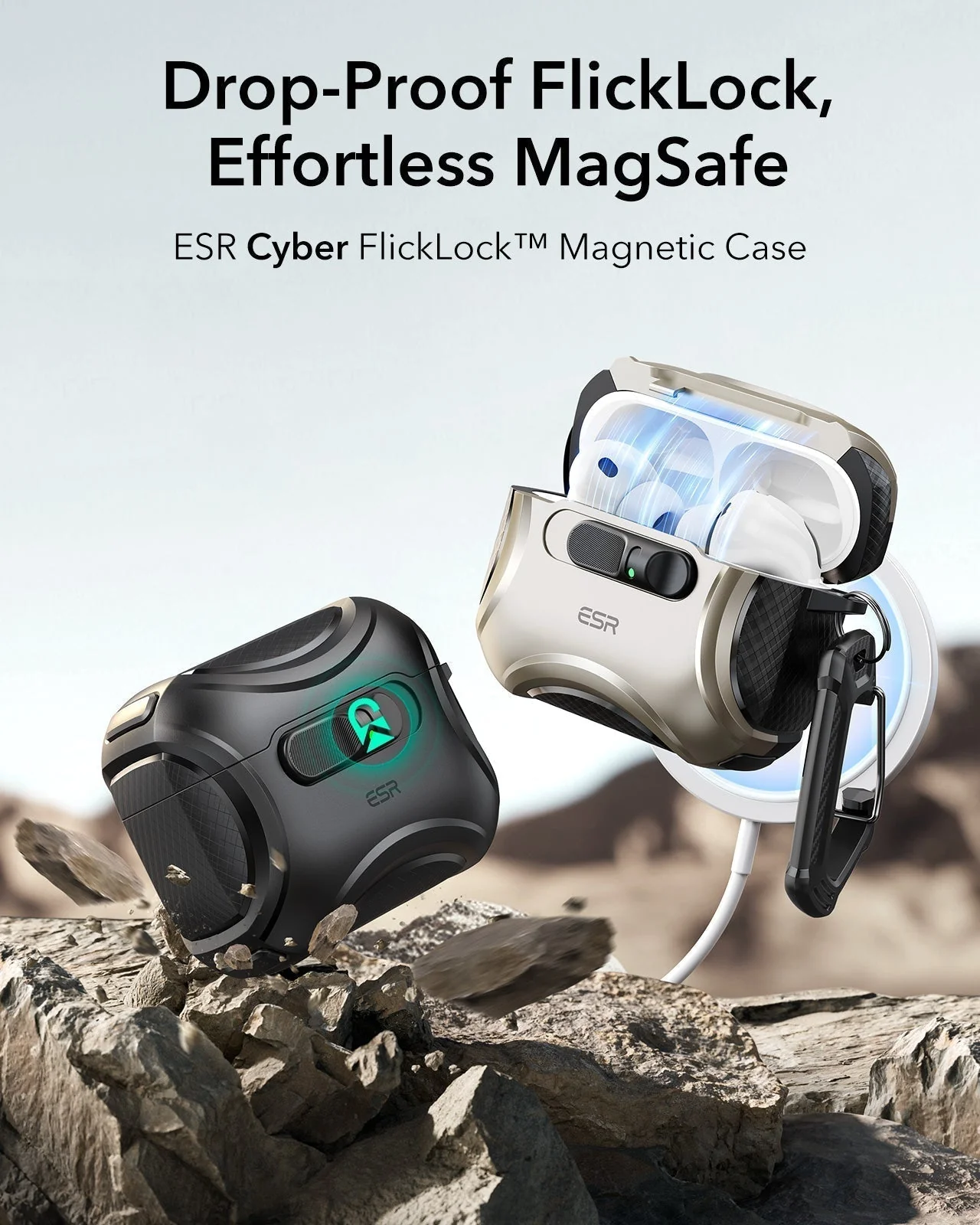 25W CryoBoost 3-in-1 Magnetic Charger (Qi2) and AirPods Pro 3 Pulse FlickLock Case Bundle - US Plug–Black - Image 12