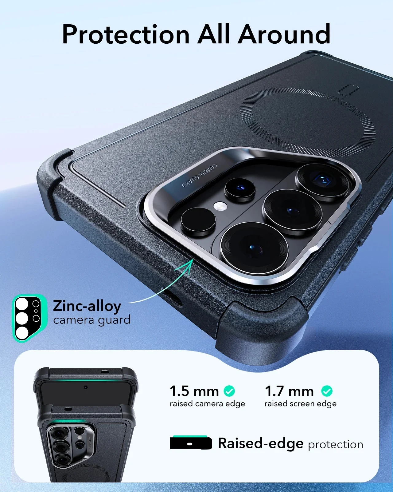 Galaxy S26 Ultra Bundle Cyber Tough Magnetic Case (Stash Stand) and Armorite® Pro Screen Protector - Black - Image 3