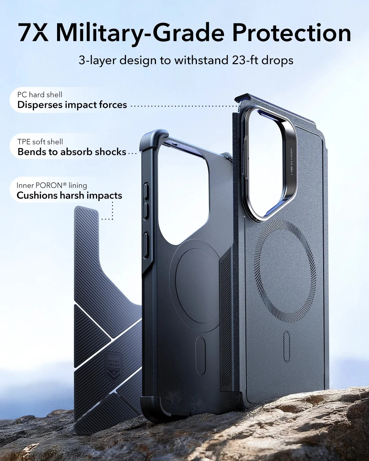 Galaxy S26 Ultra Bundle Cyber Tough Magnetic Case (Stash Stand) and Armorite® Pro Screen Protector - Black - Image 4