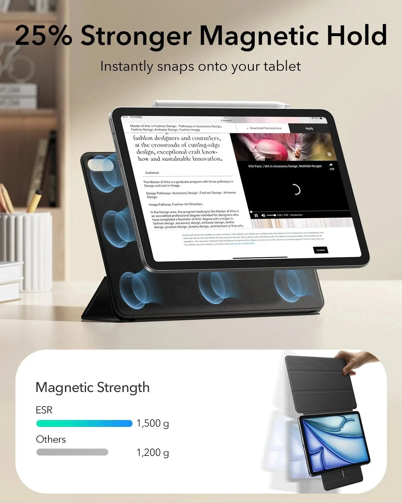 iPad Air 11" (M4) 2026 Rebound Magnetic Case - Black - Image 6