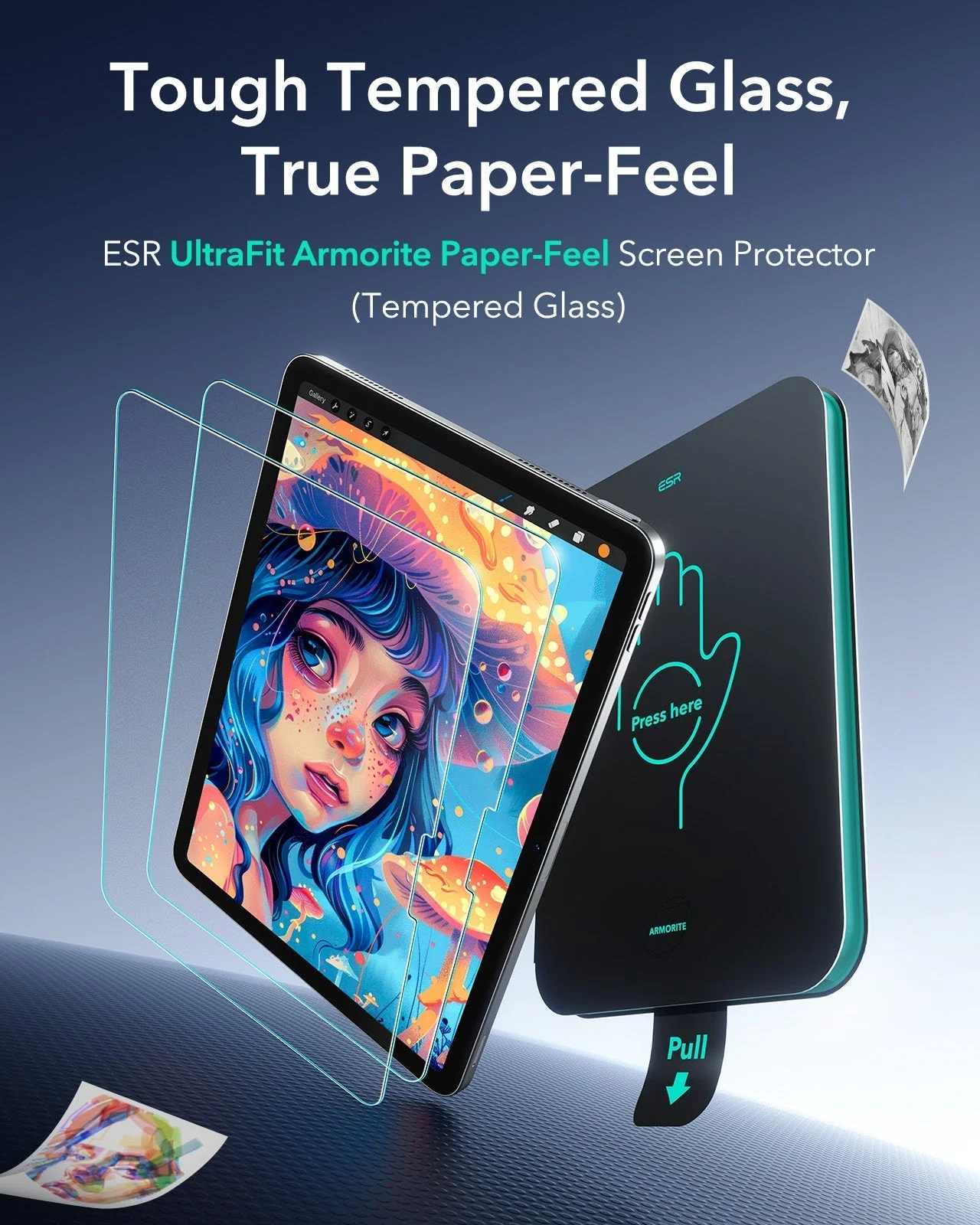 iPad Air 13" (M4) 2026 Bundle Shift Magnetic Case & Armorite® Paper-Feel Protection - Black - Image 9