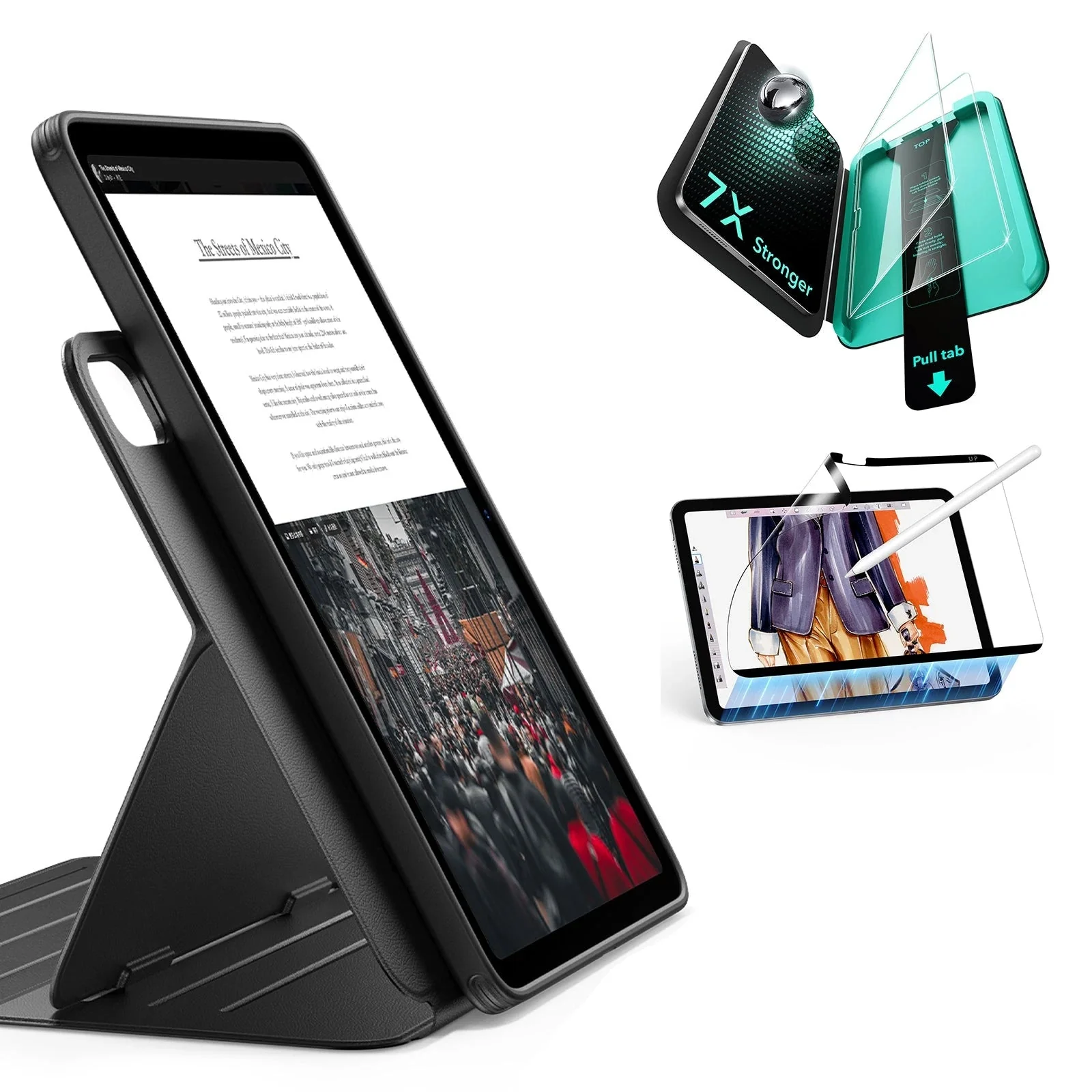 iPad Air 13" (M4) 2026 Bundle Shift Magnetic Case, Papel-Feel Magnetic & Armorite® Protection - Black
