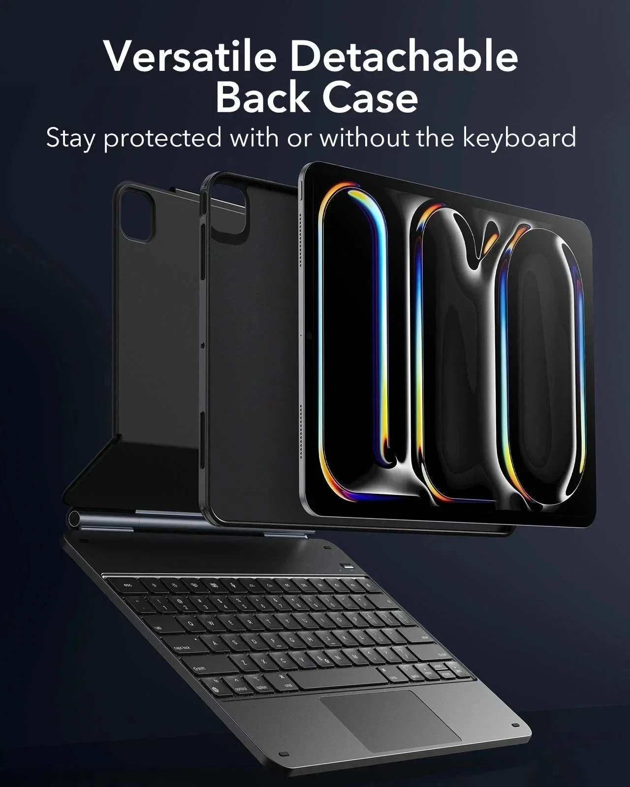 iPad Pro 11ʺ (2025) Bundle Rebound Magnetic Keyboard Case 360 Digital Pencil & Screen Protectors - US Layout-Black - Image 10