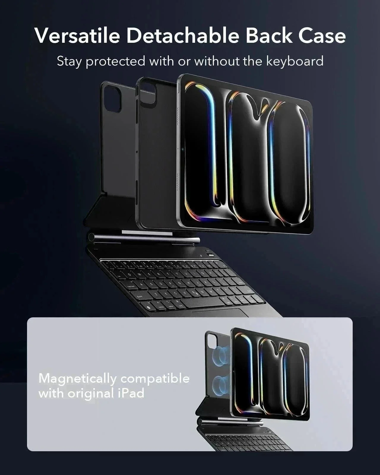 iPad Pro 13ʺ (2025) Rebound Magnetic Keyboard Case 360 Pencil Bundle - US Layout-Black - Image 10
