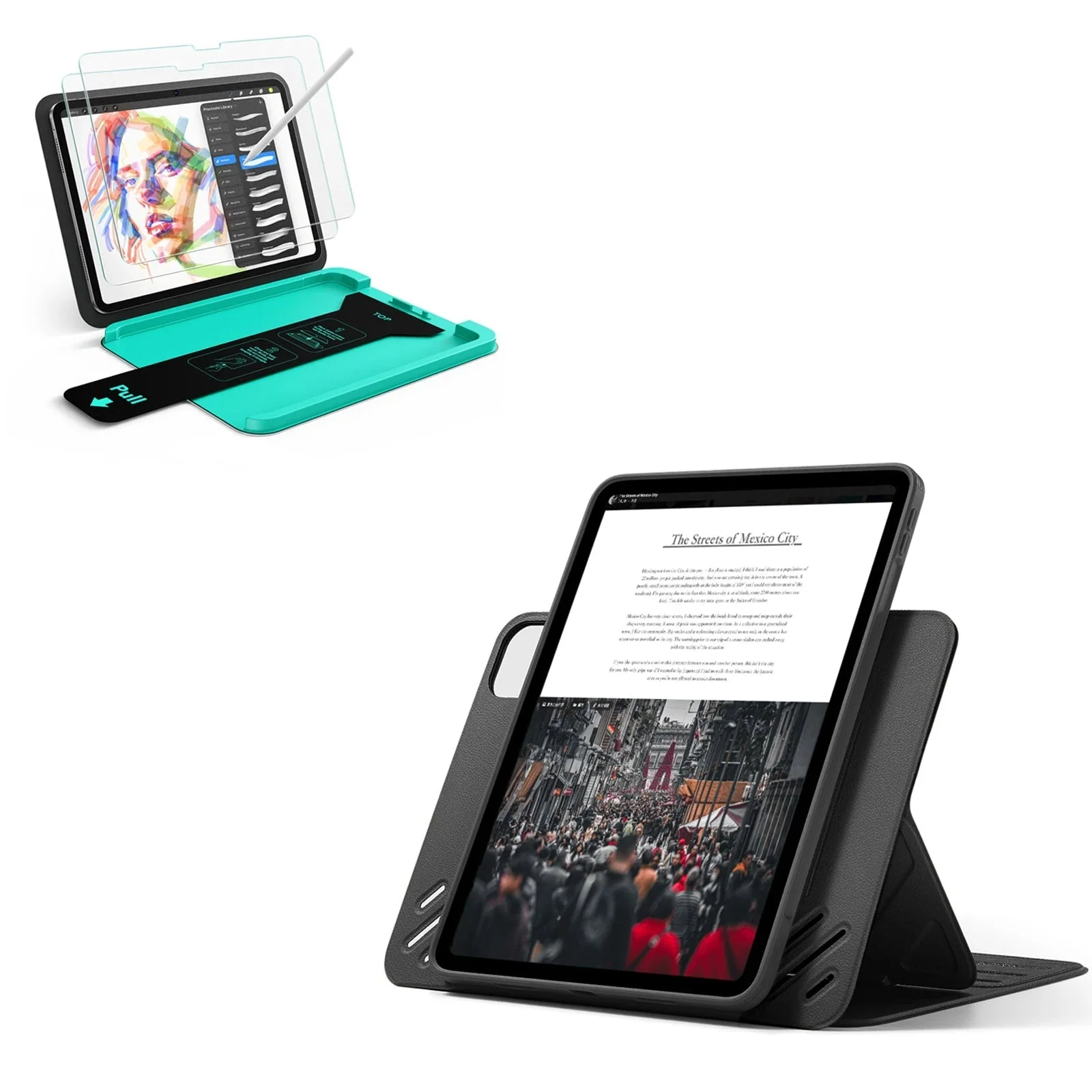 iPad Pro 13" (2025) Bundle Shift Magnetic Case & Armorite® Paper-Feel Protection - Black