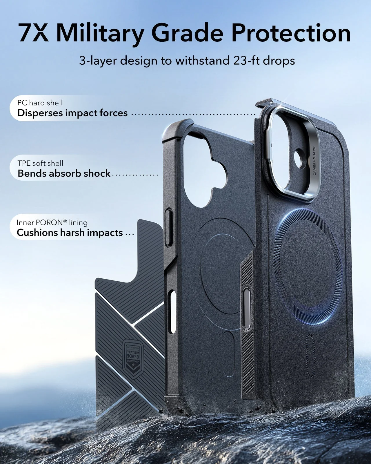iPhone 17 Cyber Tough Magnetic Case (Camera Control, Stash Stand) - Black - Image 4