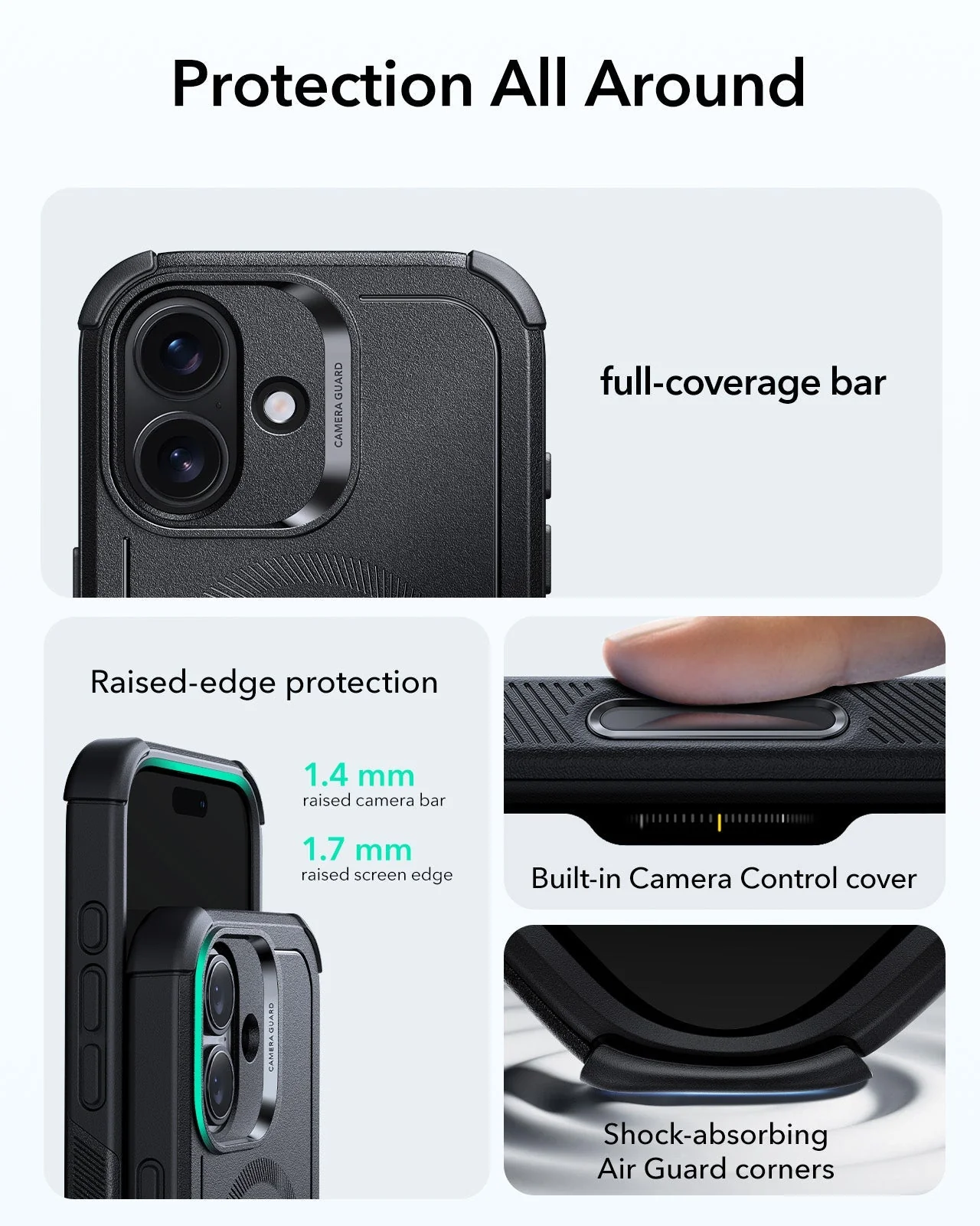 iPhone 17 Cyber Tough Magnetic Case (Camera Control) - Black - Image 3