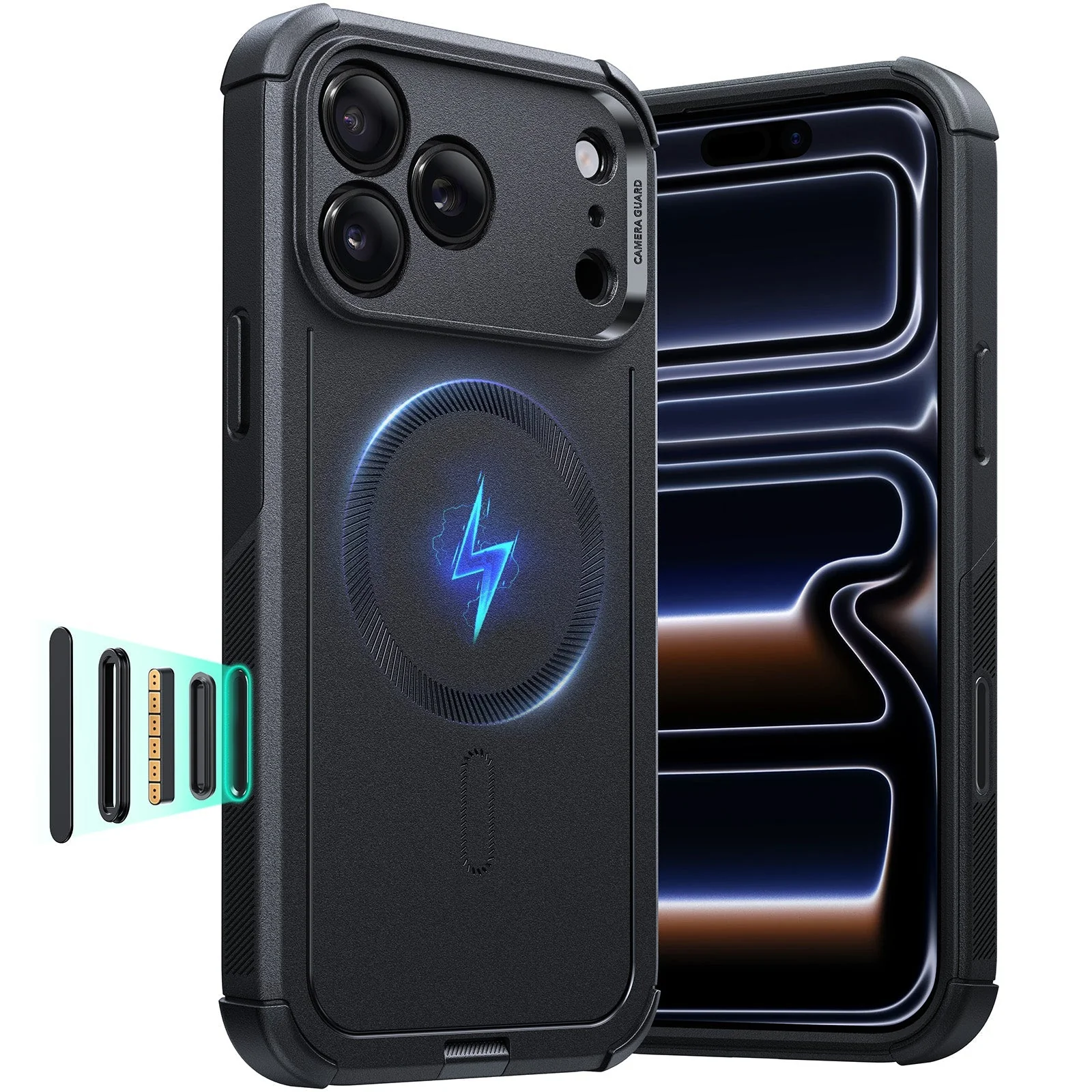 iPhone 17 Pro Max Cyber Tough Magnetic Case (Camera Control) - Black