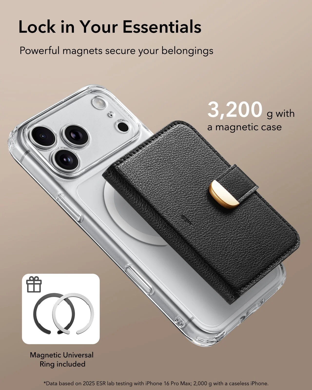Aura Clutch Magnetic Wallet - Black - Image 4