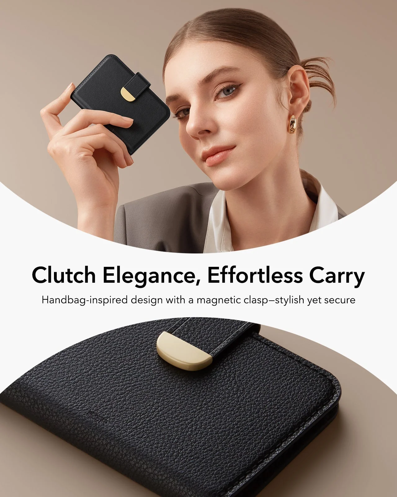 Aura Clutch Magnetic Wallet - Black - Image 7