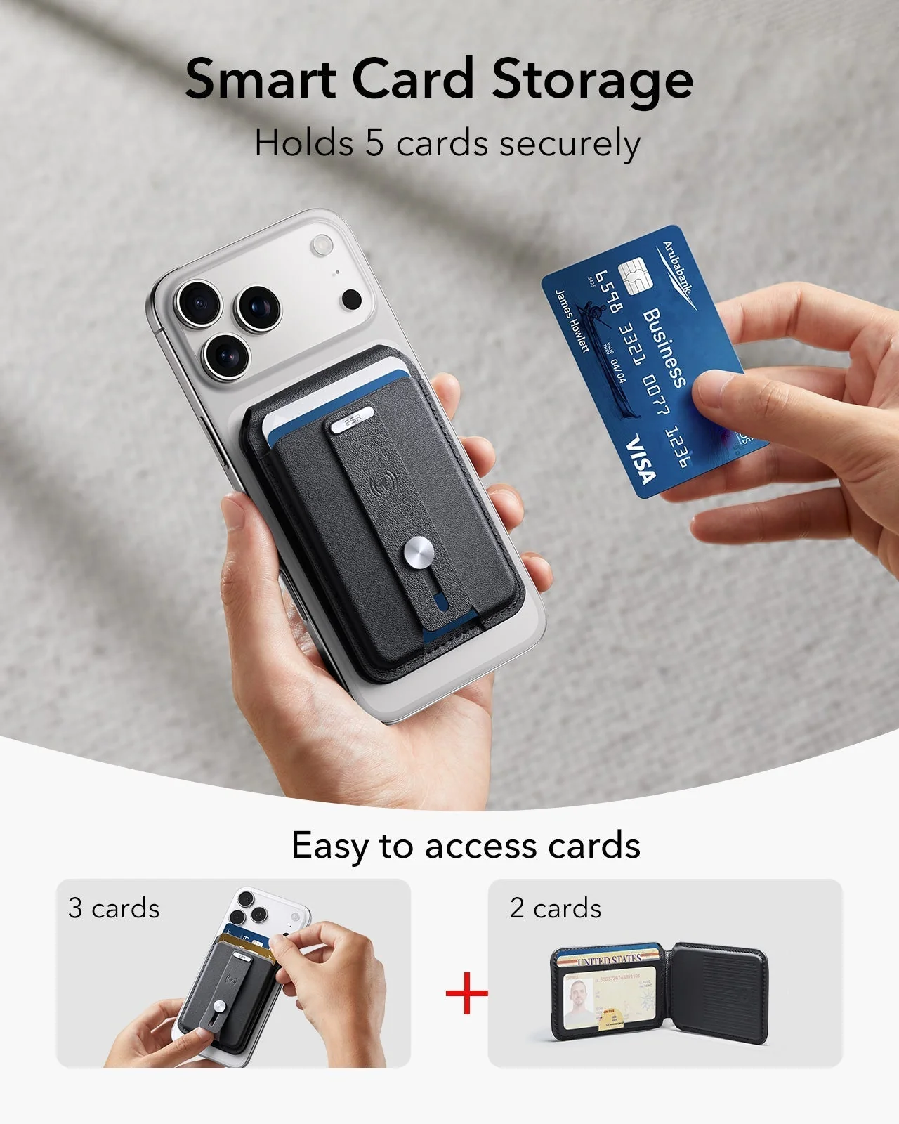 25W CryoBoost 3-in-1 Magnetic Charger (Qi2) and Wallet Stand Bundle - US Plug–Black - Image 14