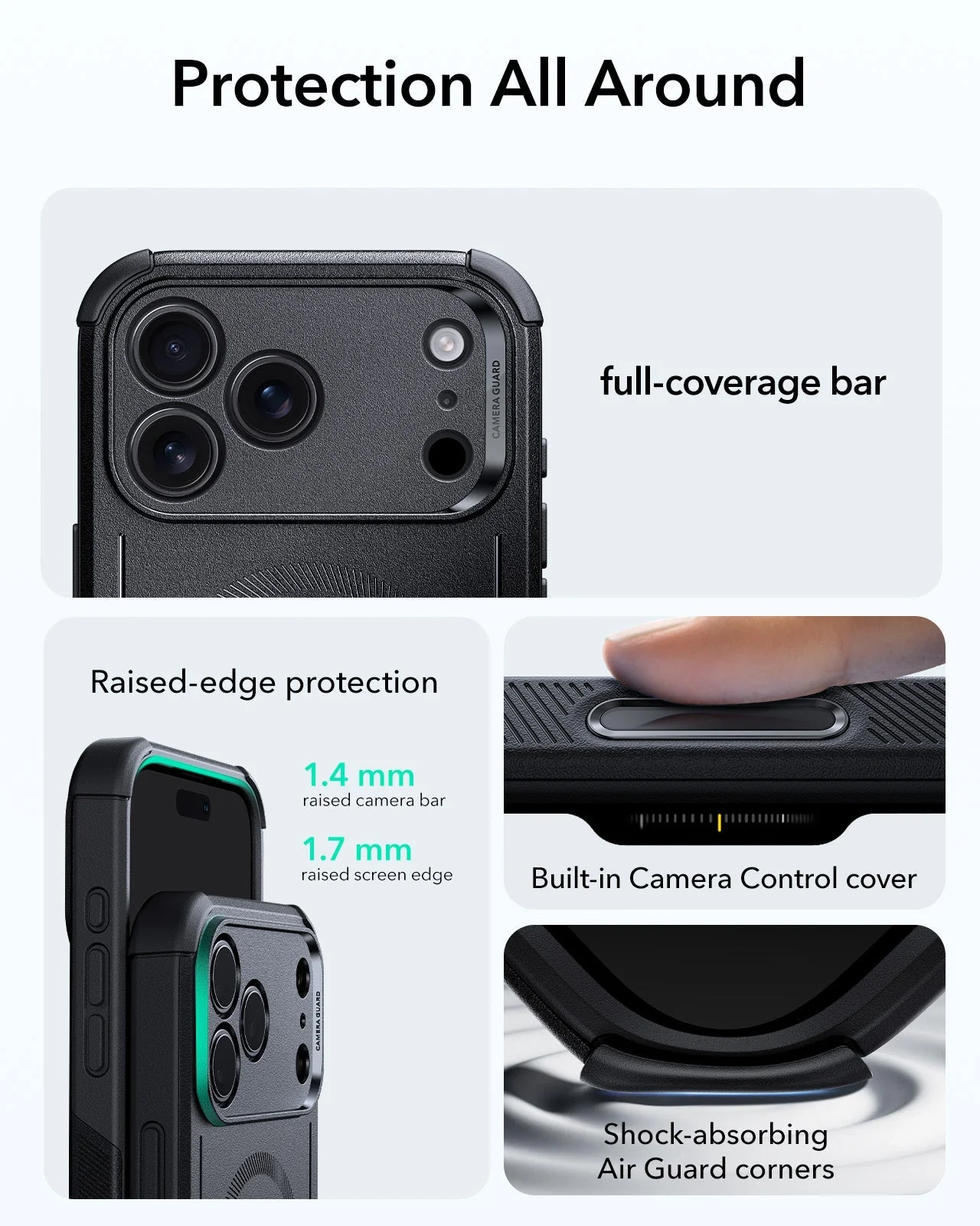 iPhone 17 Pro Cyber Tough Magnetic Case (Camera Control) - Black - Image 3
