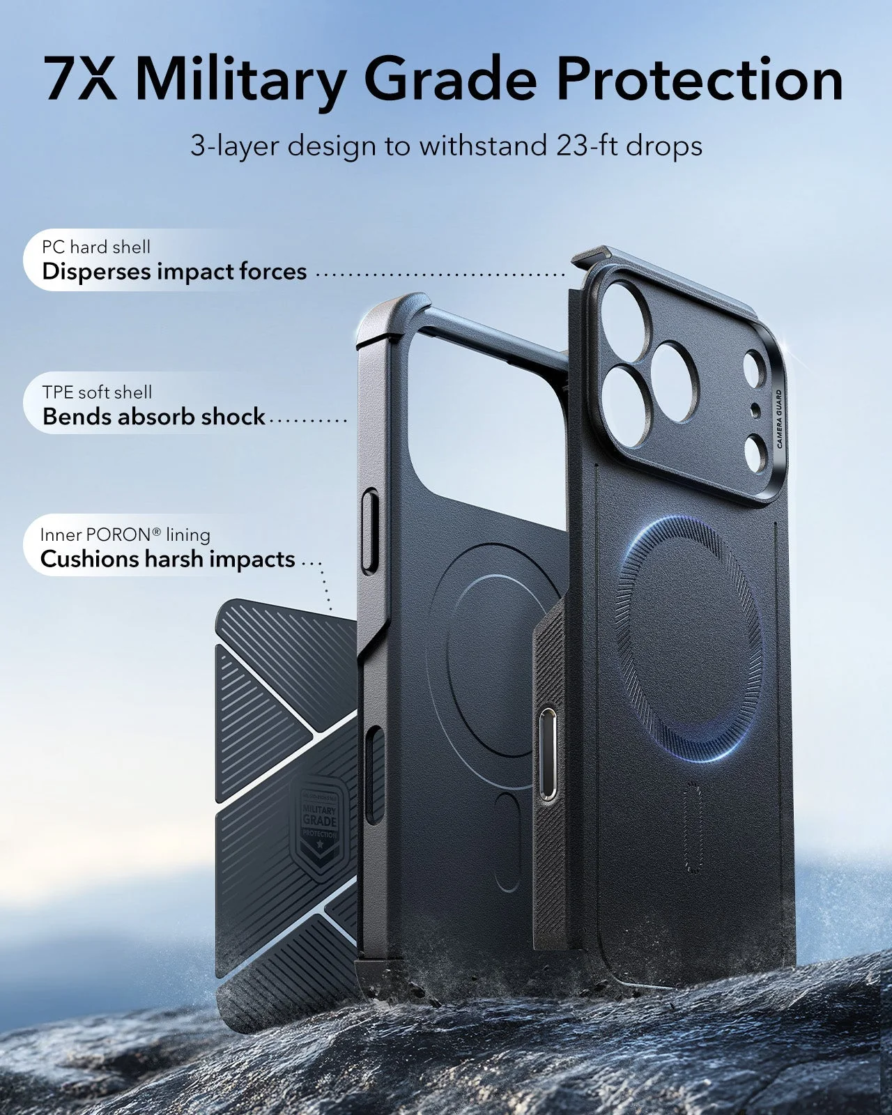 iPhone 17 Pro Cyber Tough Magnetic Case (Camera Control) - Black - Image 4