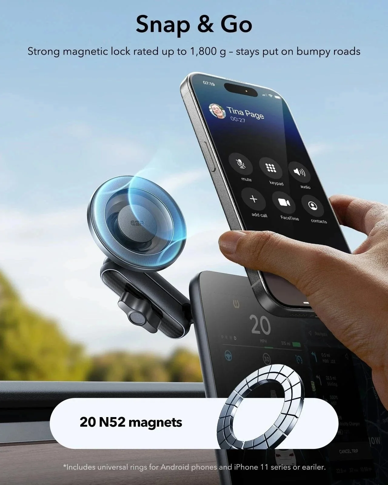 OmniLock Magnetic Car Mount (Suction Cup) - Black - Image 5