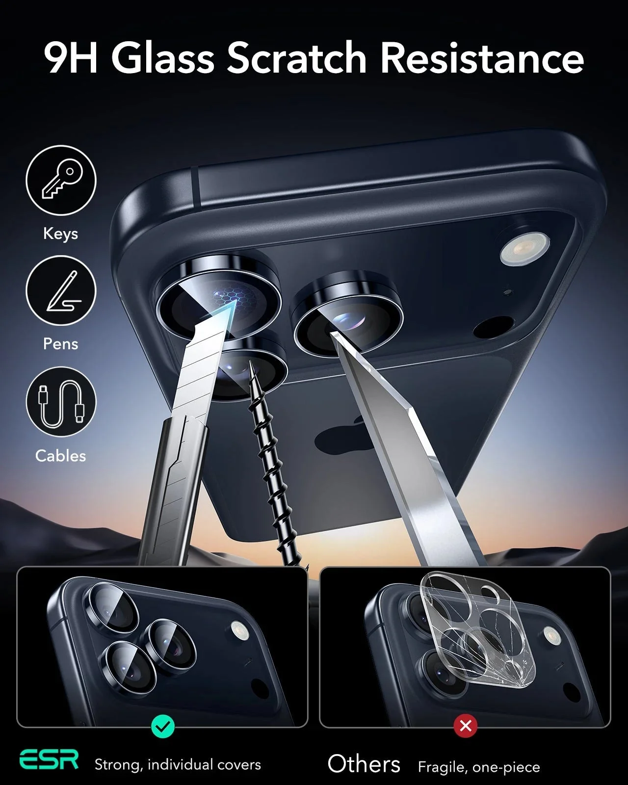 iPhone 17 Pro Max/17 Pro Armorite®️ Camera Lens Protector - Blue - Image 6