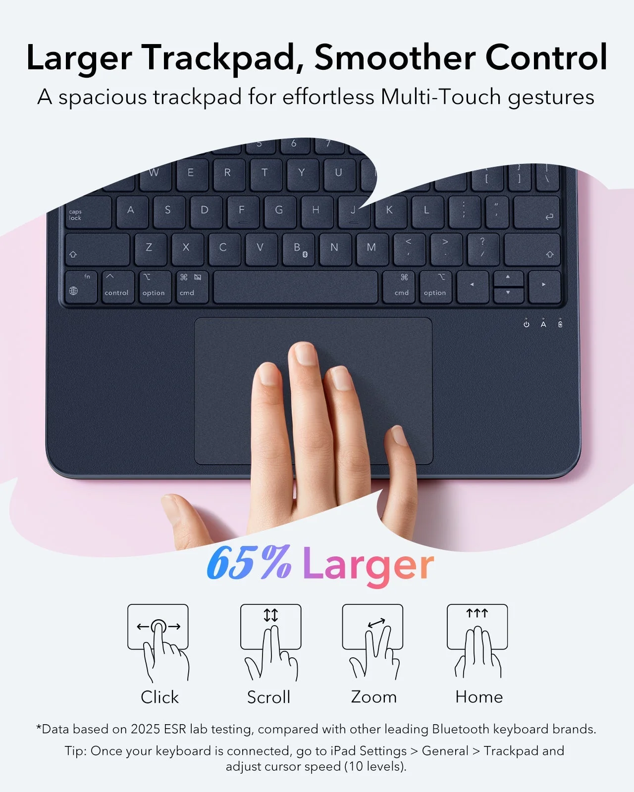iPad 11" (A16) 2025 Flex Keyboard Case (Detachable)  - US Layout-Blue - Image 7
