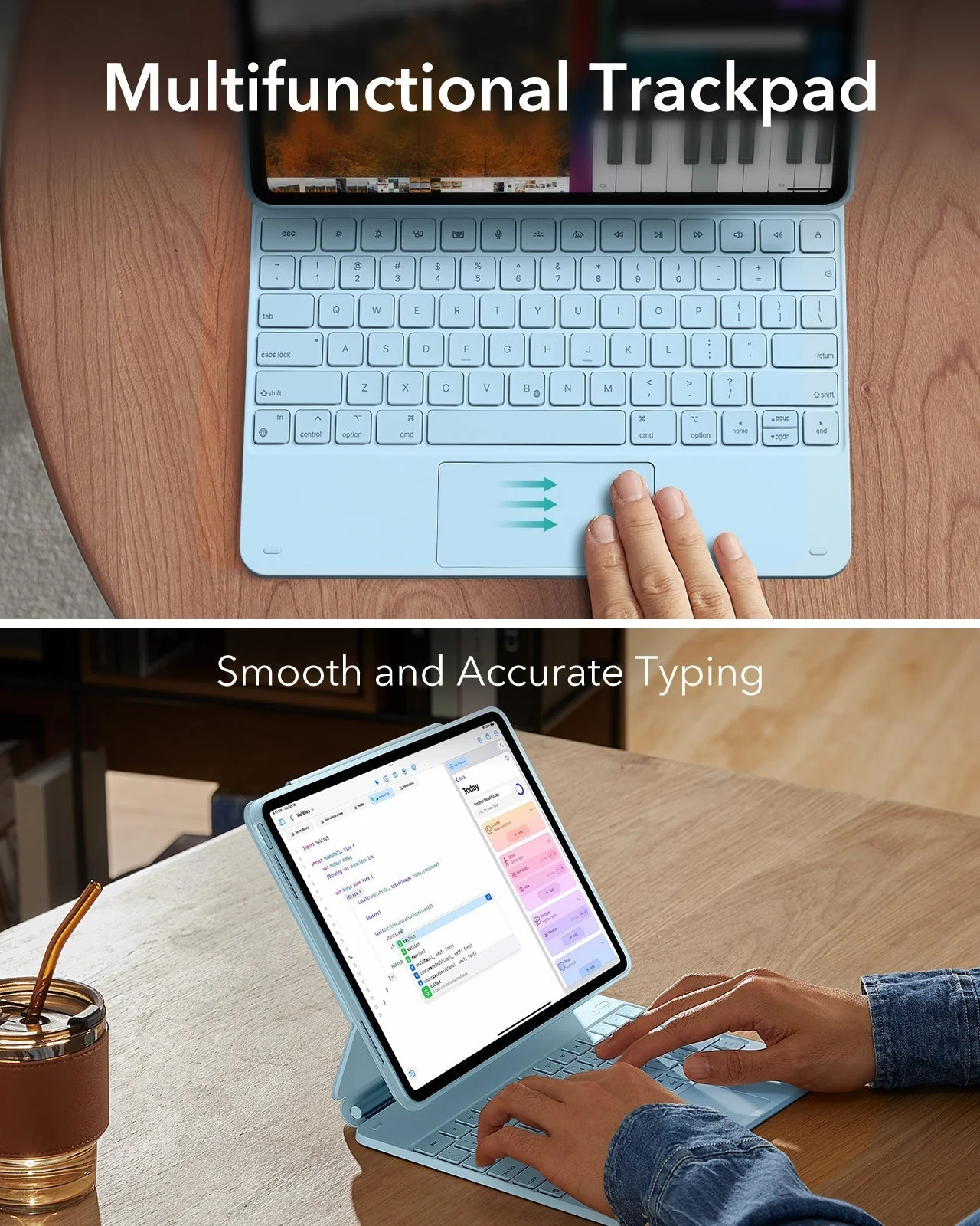 iPad Air 13" (M4) 2026 Bundle Rebound Magnetic Keyboard Case 360 & Screen Protectors - US Layout-Blue - Image 11