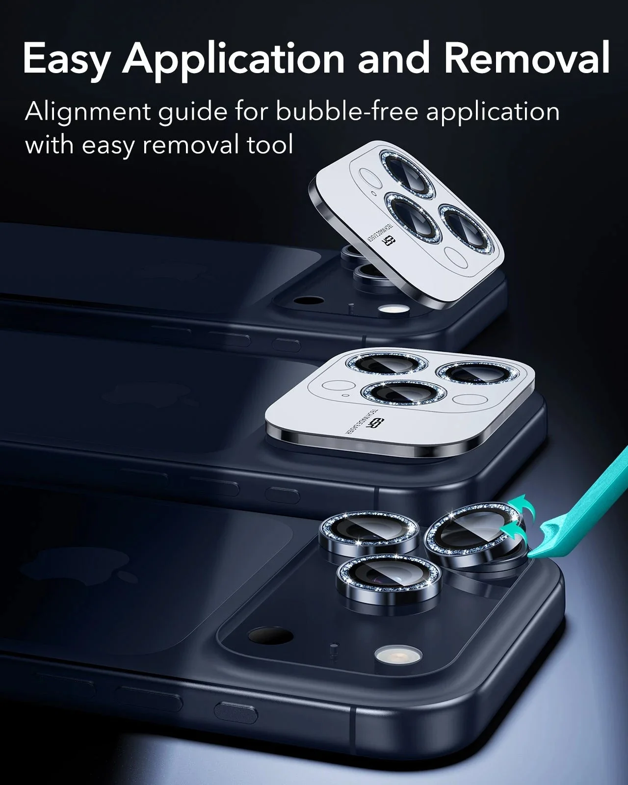iPhone 17 Pro Max/17 Pro Armorite®️ Camera Lens Protector - Blue Shimmer - Image 7
