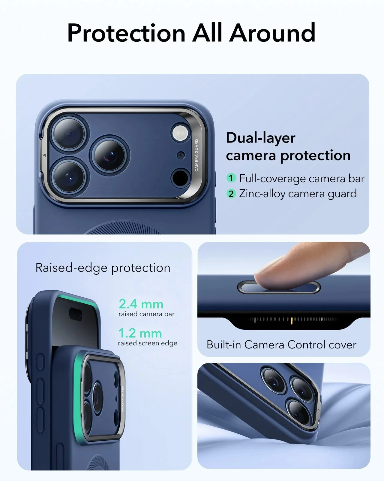 iPhone 17 Pro Cloud Soft Magnetic Case (Camera Control, Stash Stand) - Navy Blue - Image 4