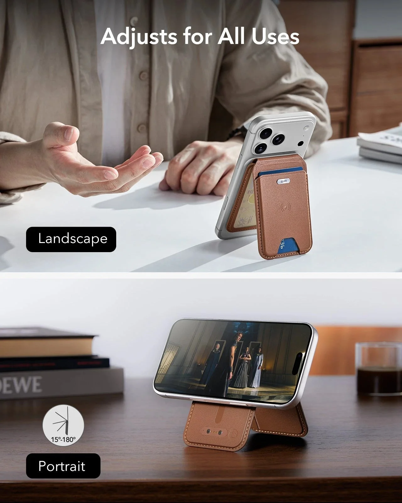 Geo Magnetic Wallet Stand -  Brown - Image 8