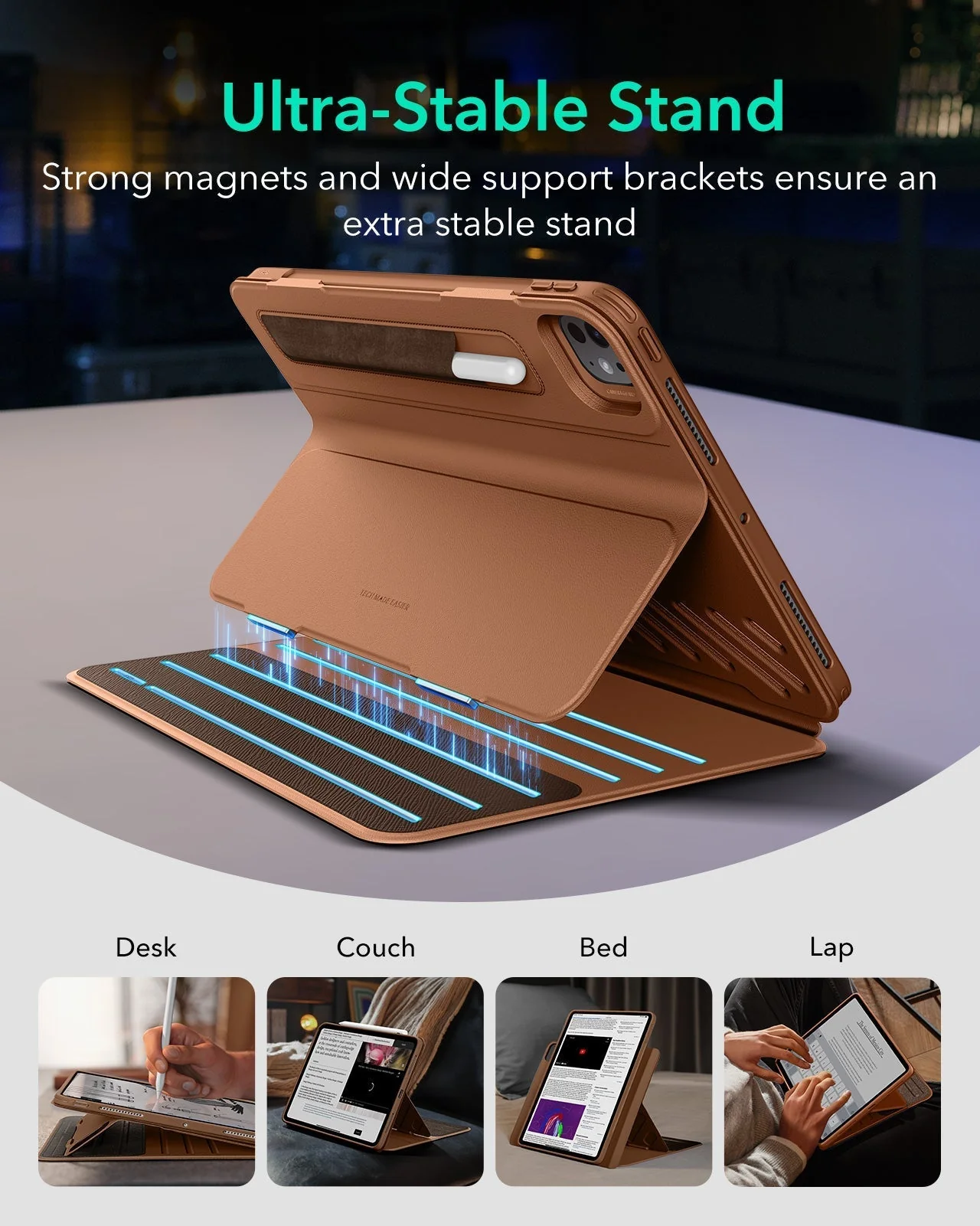 iPad Pro 13" (2025) Bundle Shift Magnetic Case & Armorite® Paper-Feel Protection - Brown - Image 4