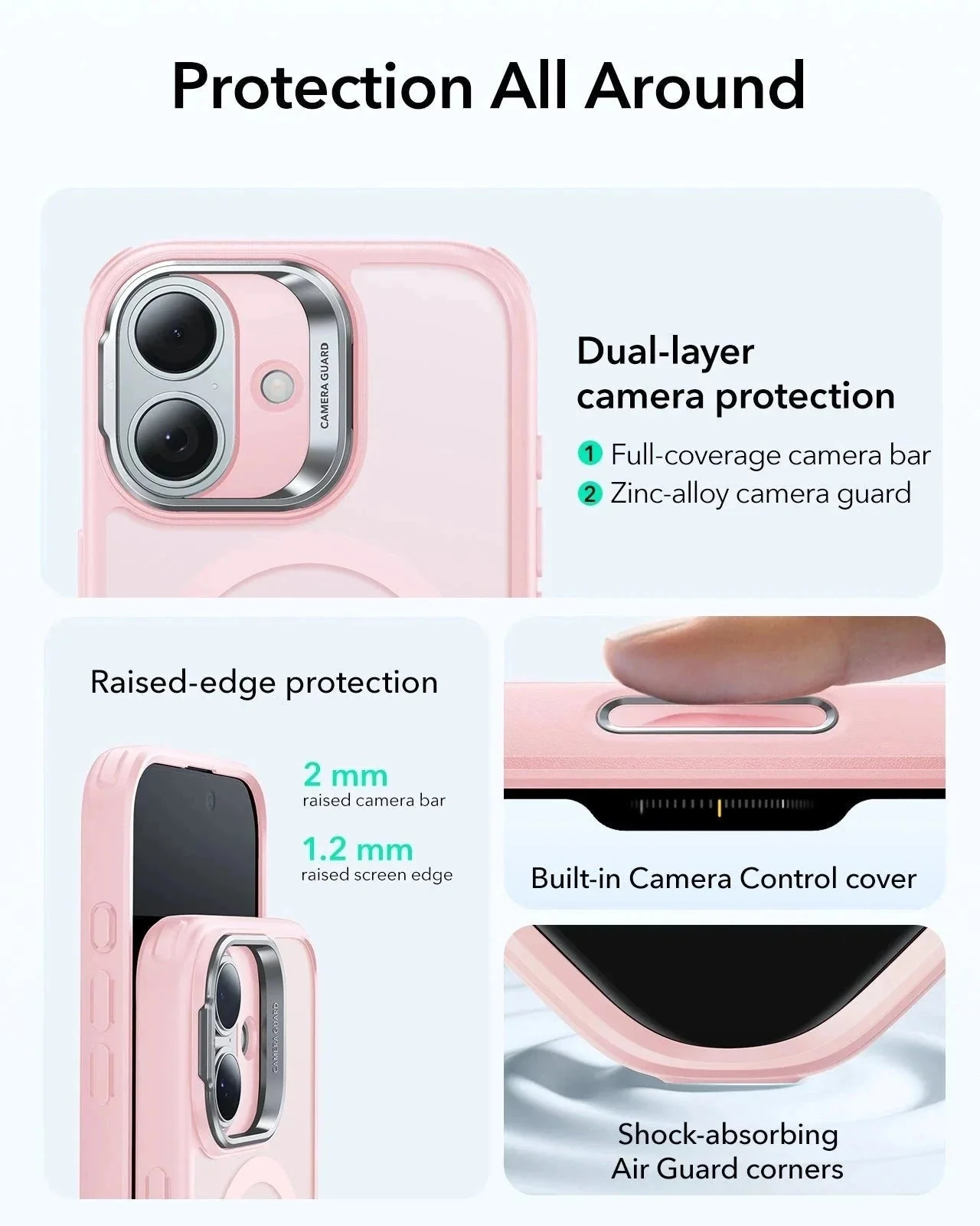 iPhone 17 Bundle Classic Hybrid Magnetic Case (Camera Control, Stash Stand) and Armorite Screen Protector - Frosted Bubblegum Pink - Image 3